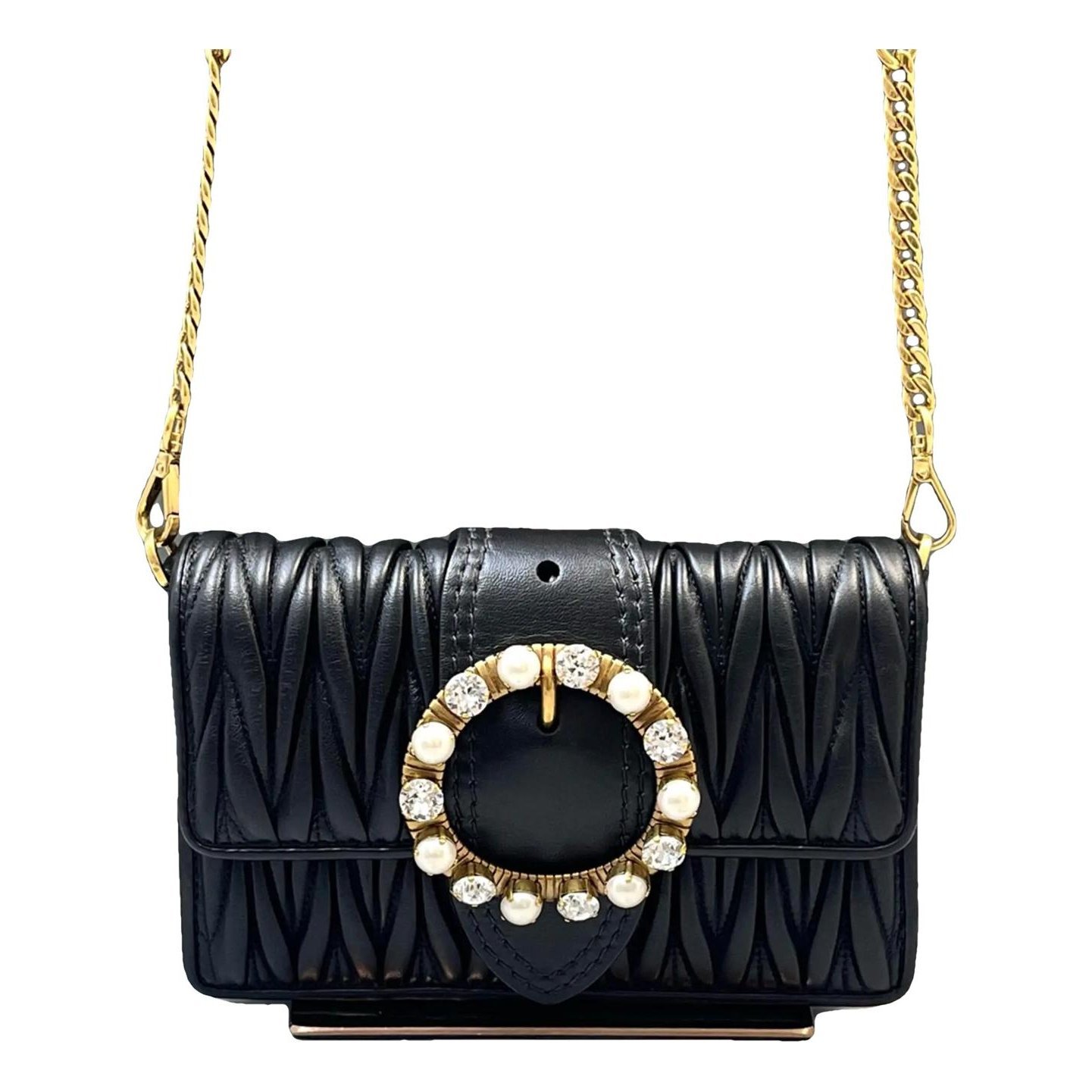 Miu Lady leather crossbody bag