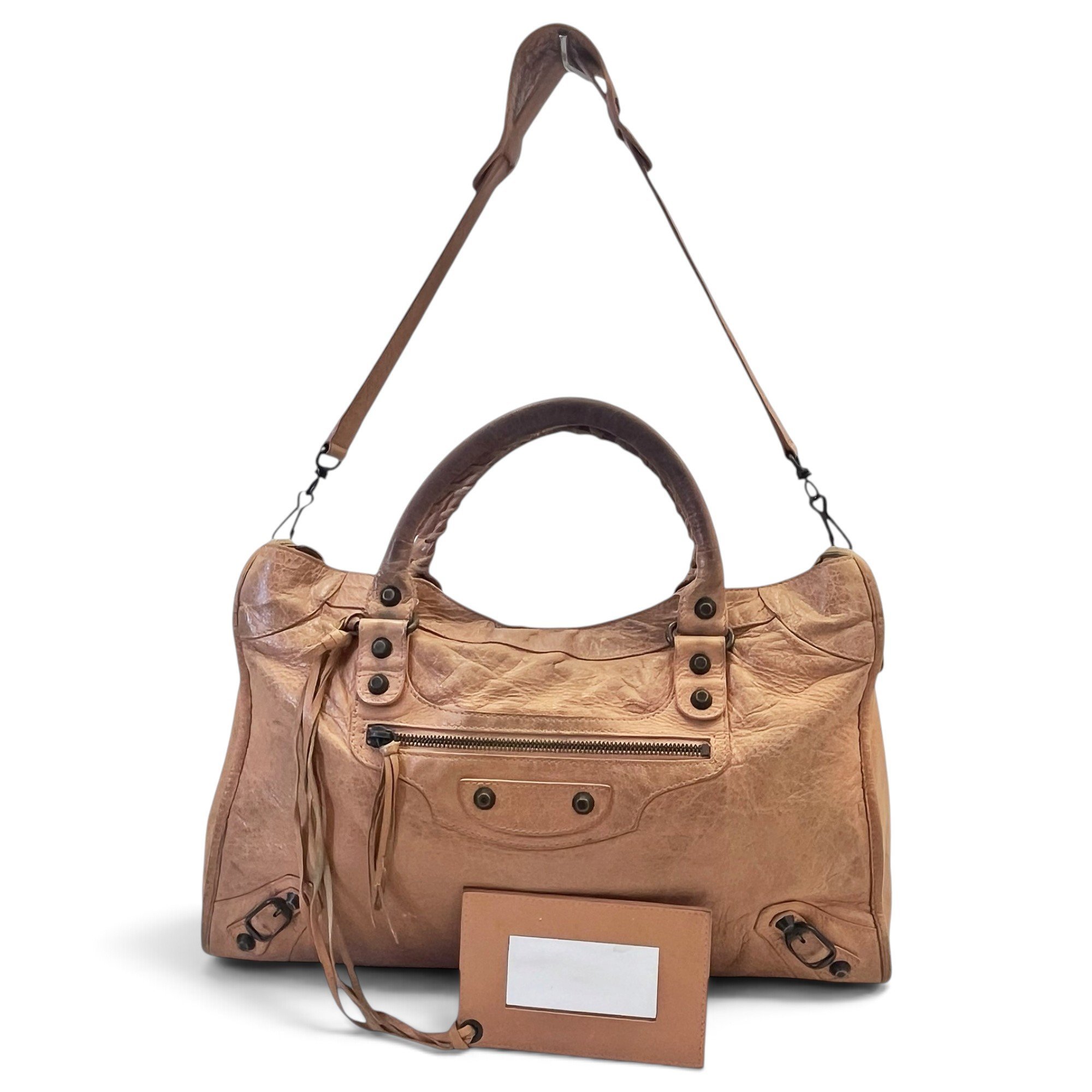 City leather handbag