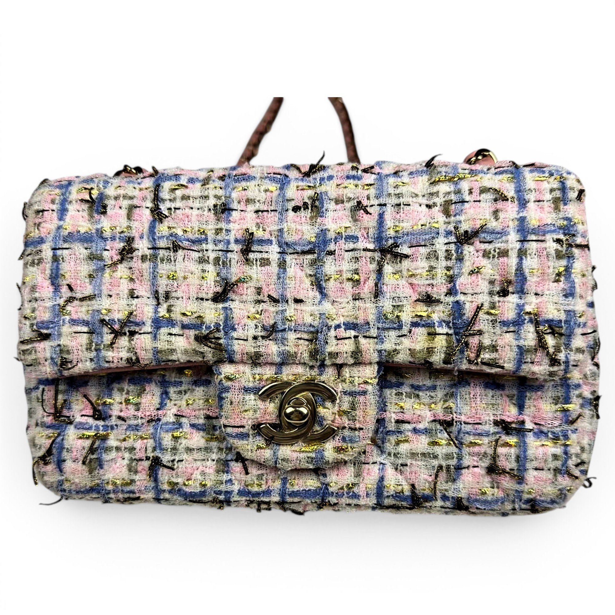 Wallet On Chain tweed handbag