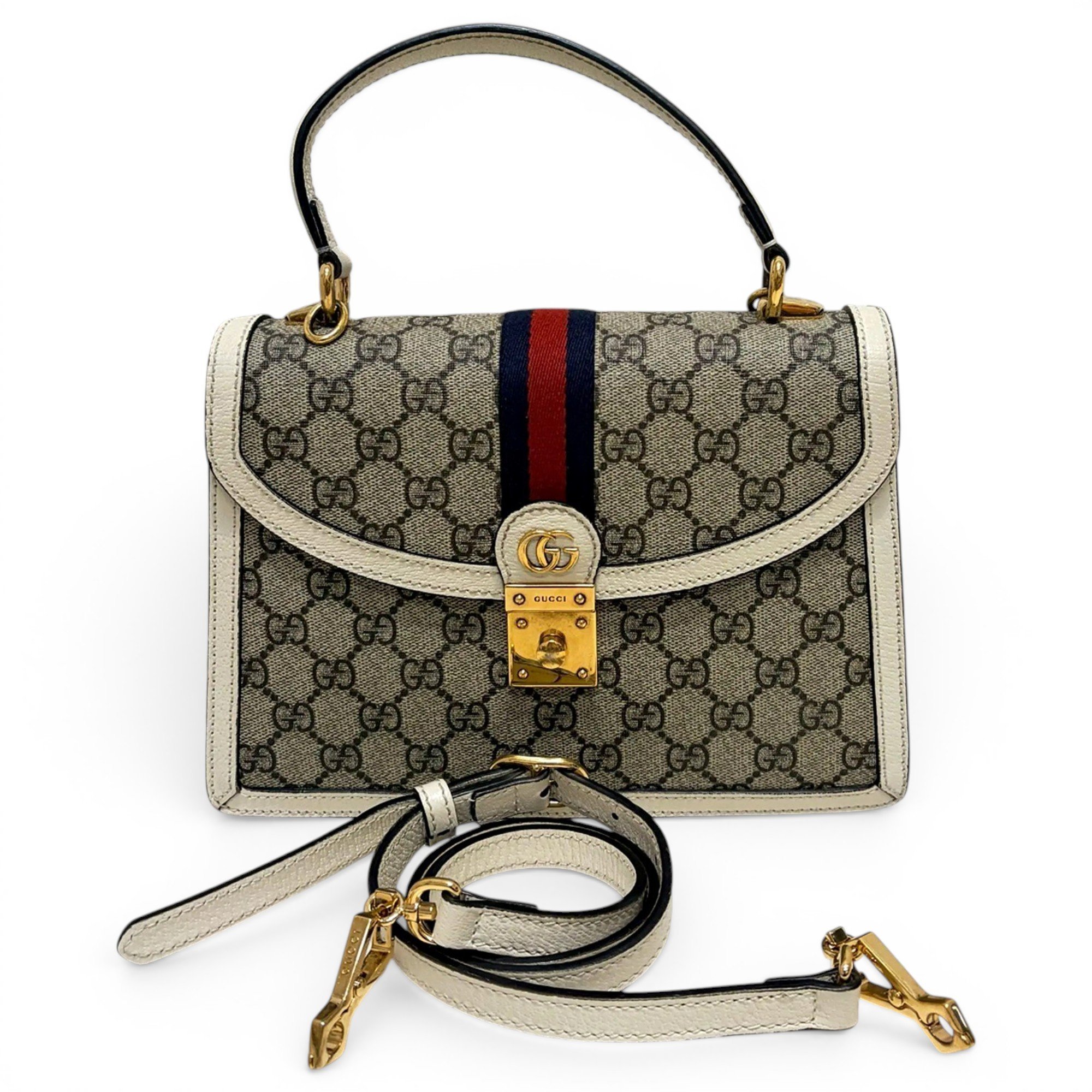Ophidia Flap Top Handle vinyl crossbody bag