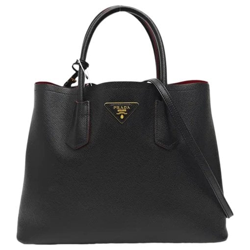 Double leather handbag