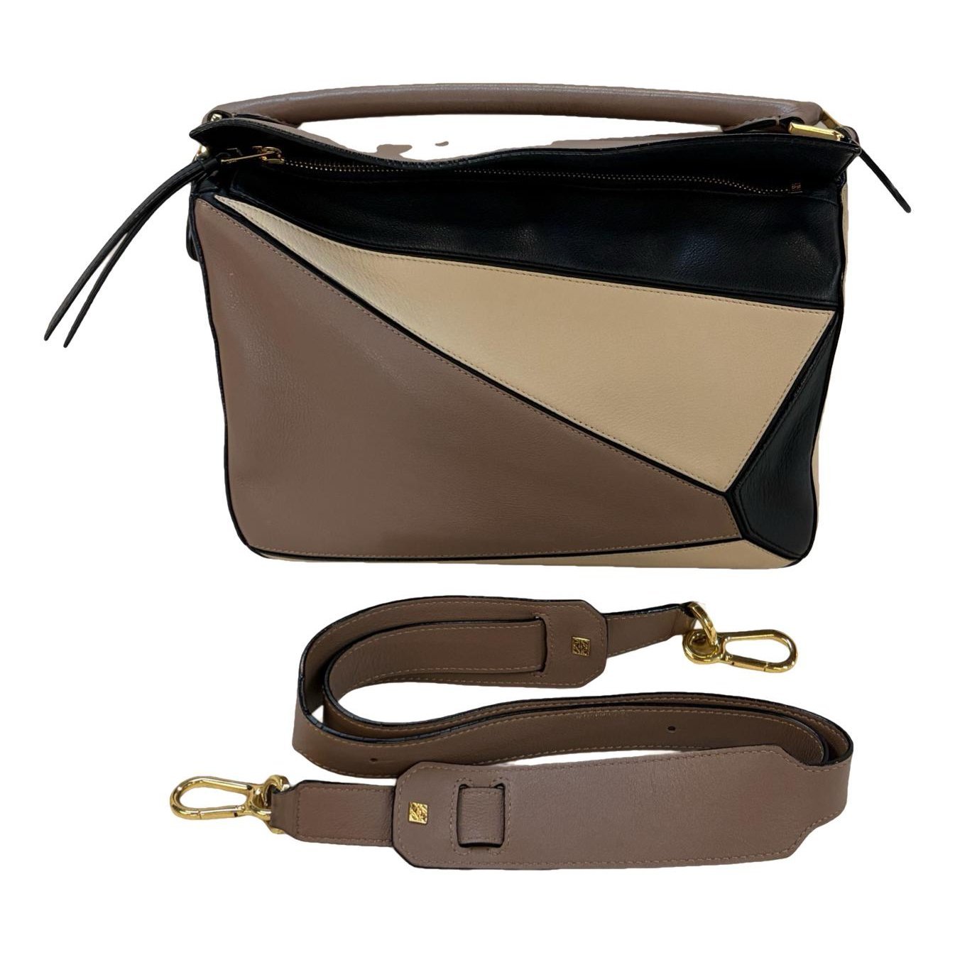 Puzzle leather handbag