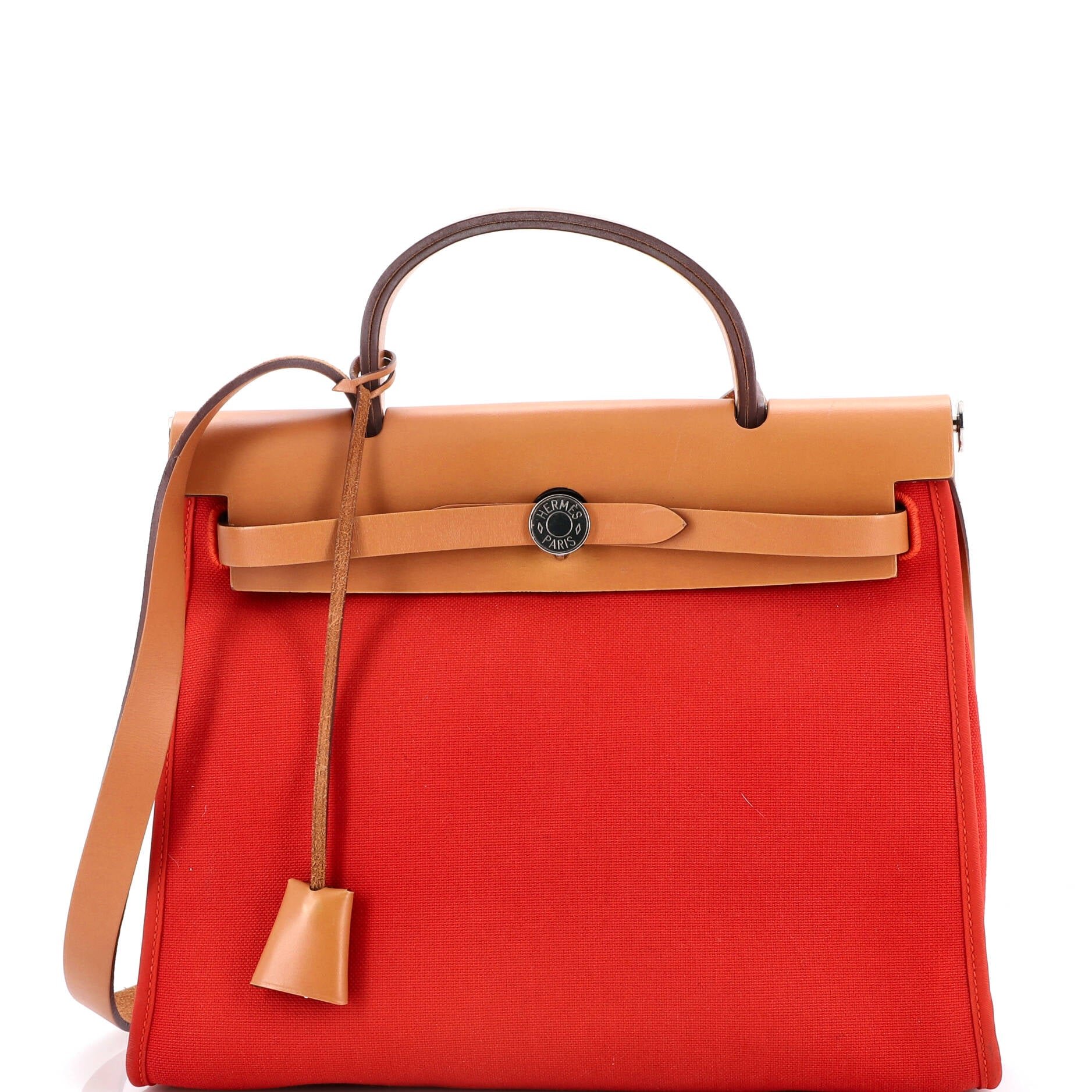 Hermes Herbag Zip Leather and Toile 31