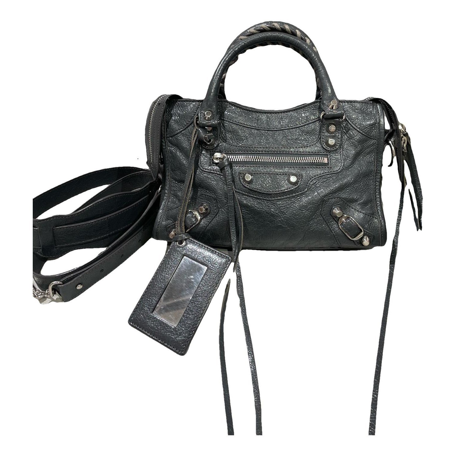City leather handbag