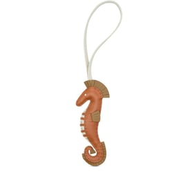 Hermes Gold, Kraft and Craie Milo Lambskin Seahorse Charm, 2023