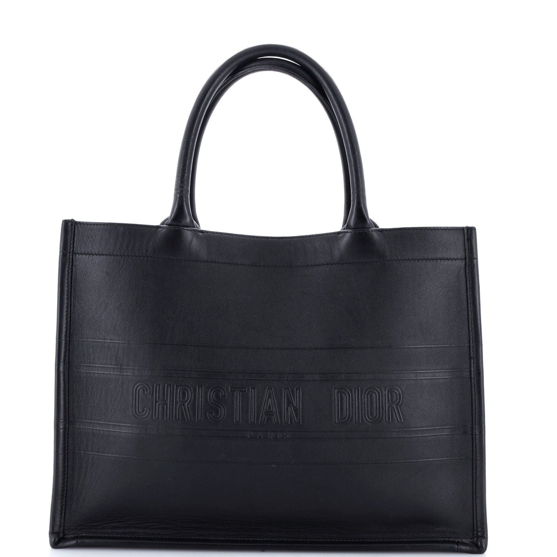 Book Tote Oblique Embossed Calfskin Medium