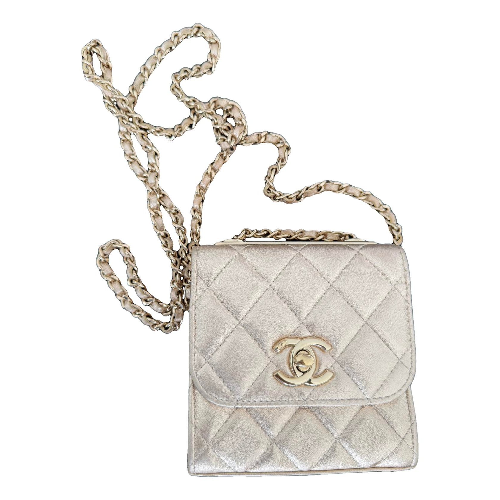 Trendy CC leather crossbody bag