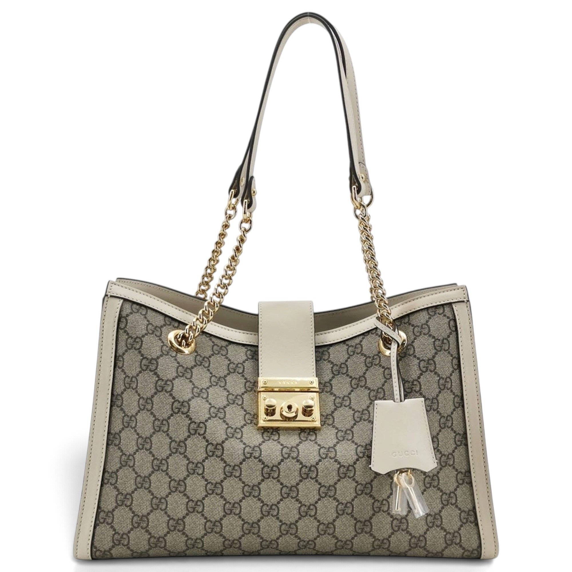 Padlock leather handbag