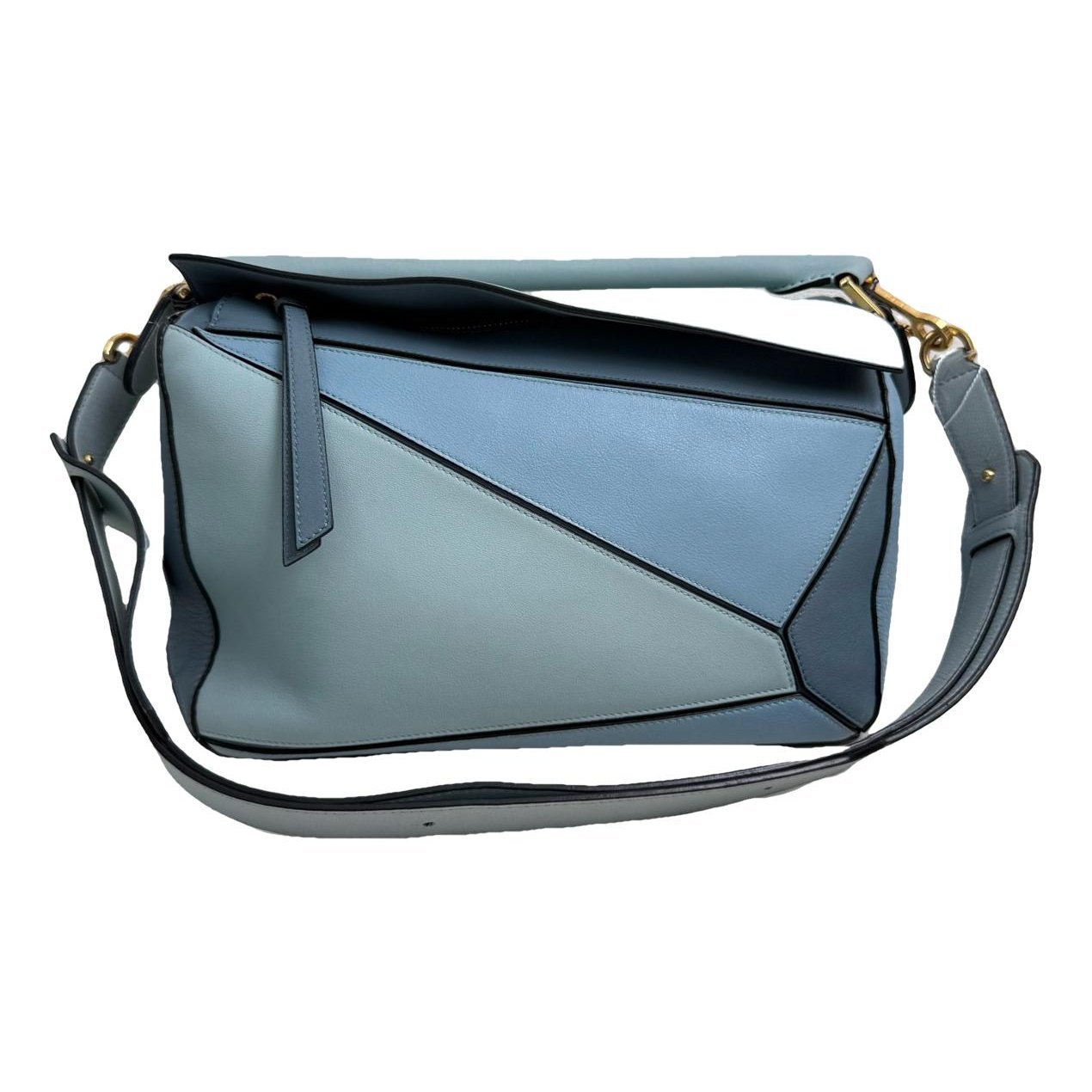 Puzzle leather handbag