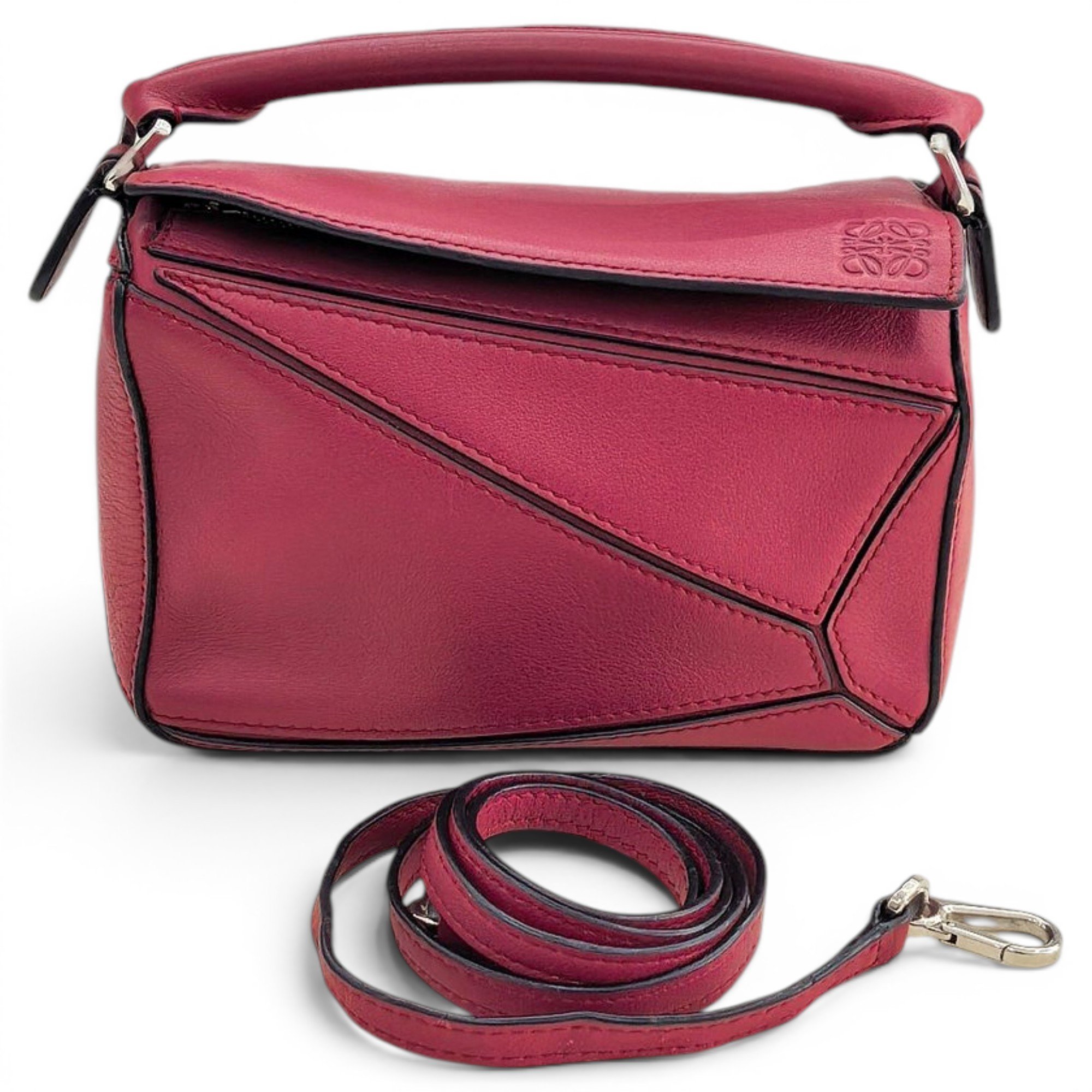 Puzzle leather handbag