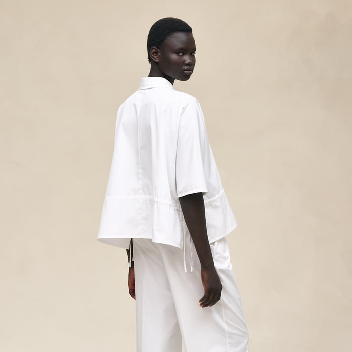 Blanc Embroidered Beach Shirt