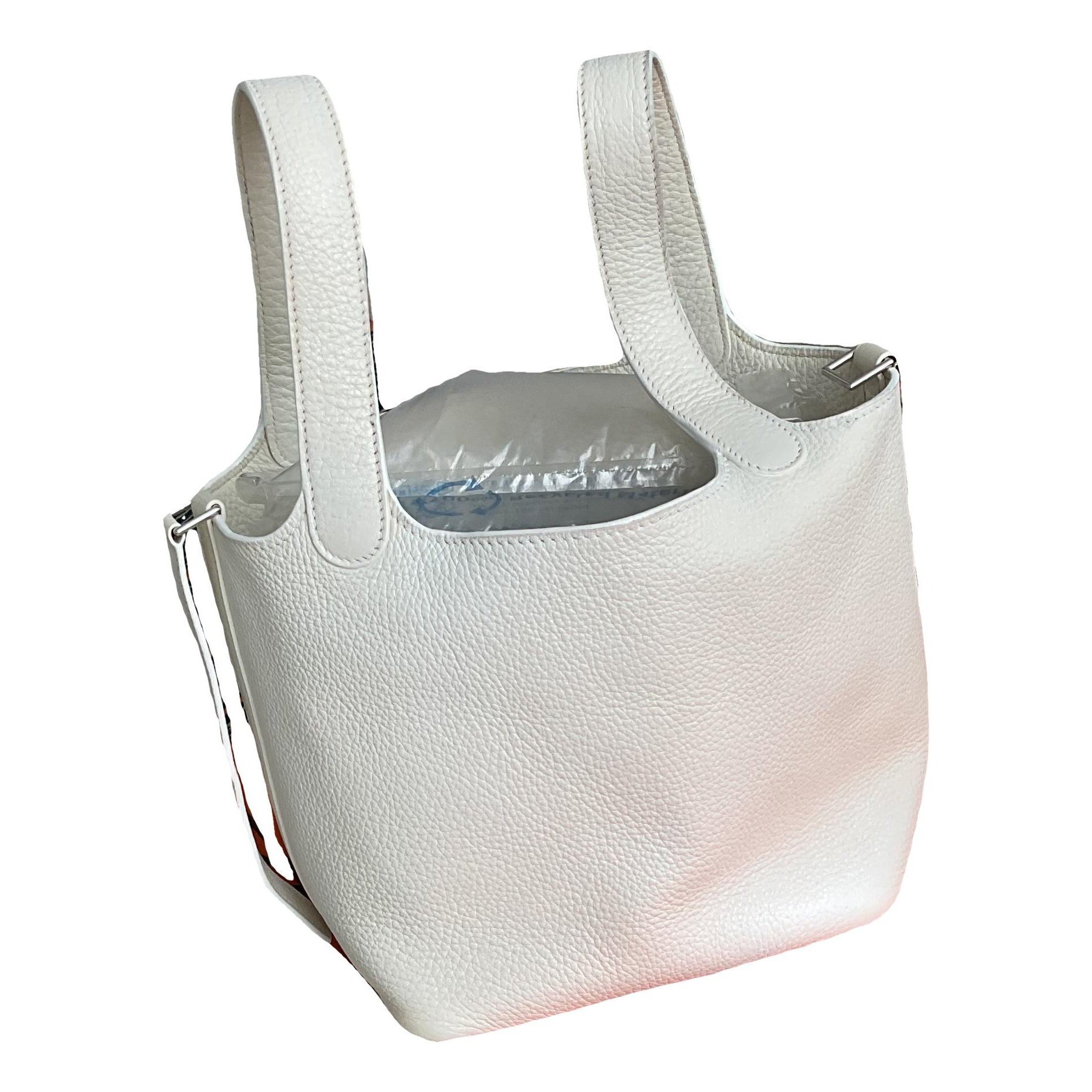 Hermes Picotin 18 Handbag White