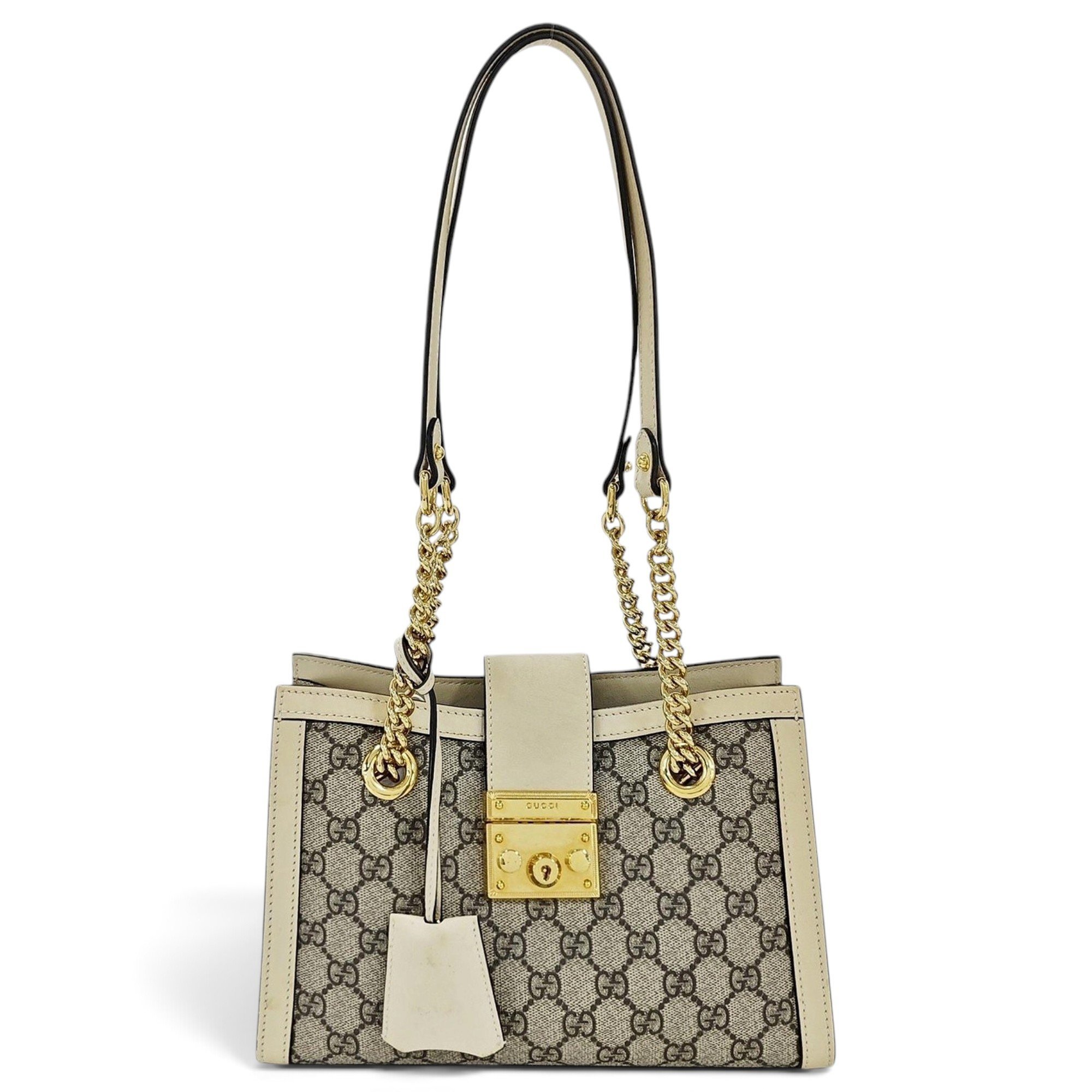 Padlock leather handbag