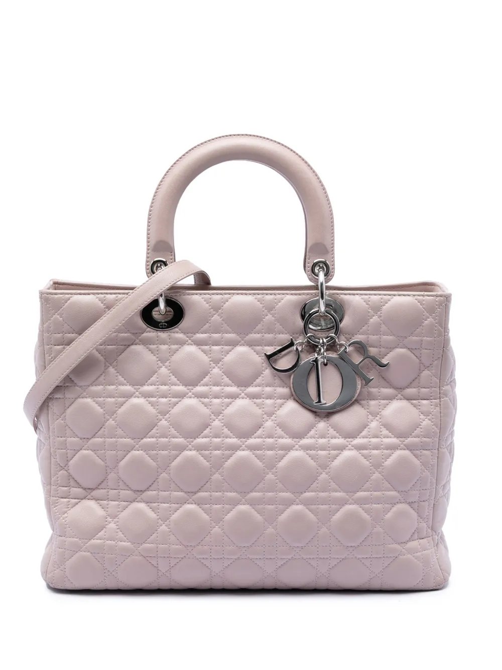 2012 Large Lambskin Cannage Lady Dior satchel