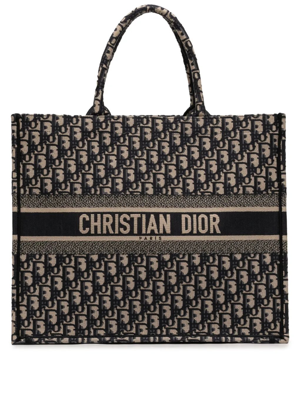 2020 Large Oblique Embroidered Canvas Book tote bag