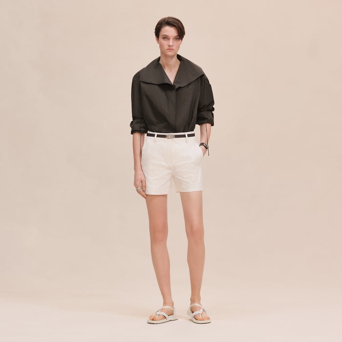 Blanc Naturel Double Cotton Twill Shorts