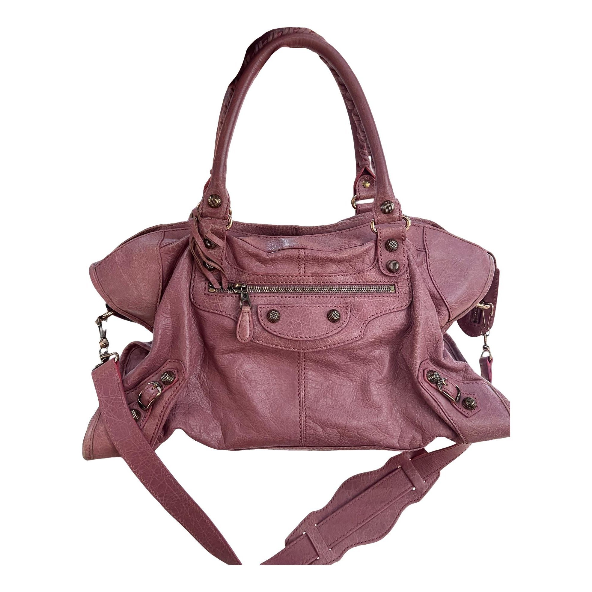 City leather handbag