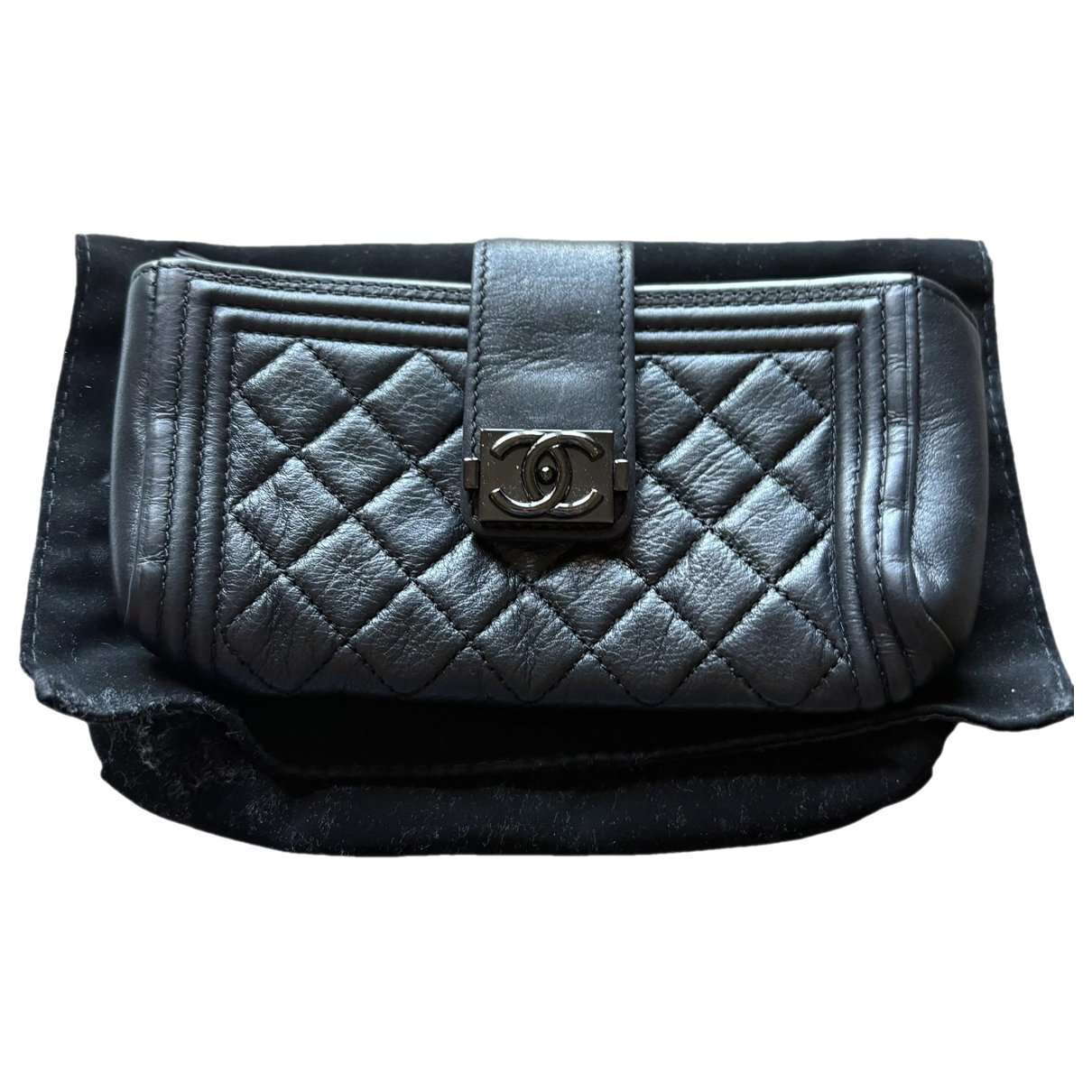 Leather clutch bag