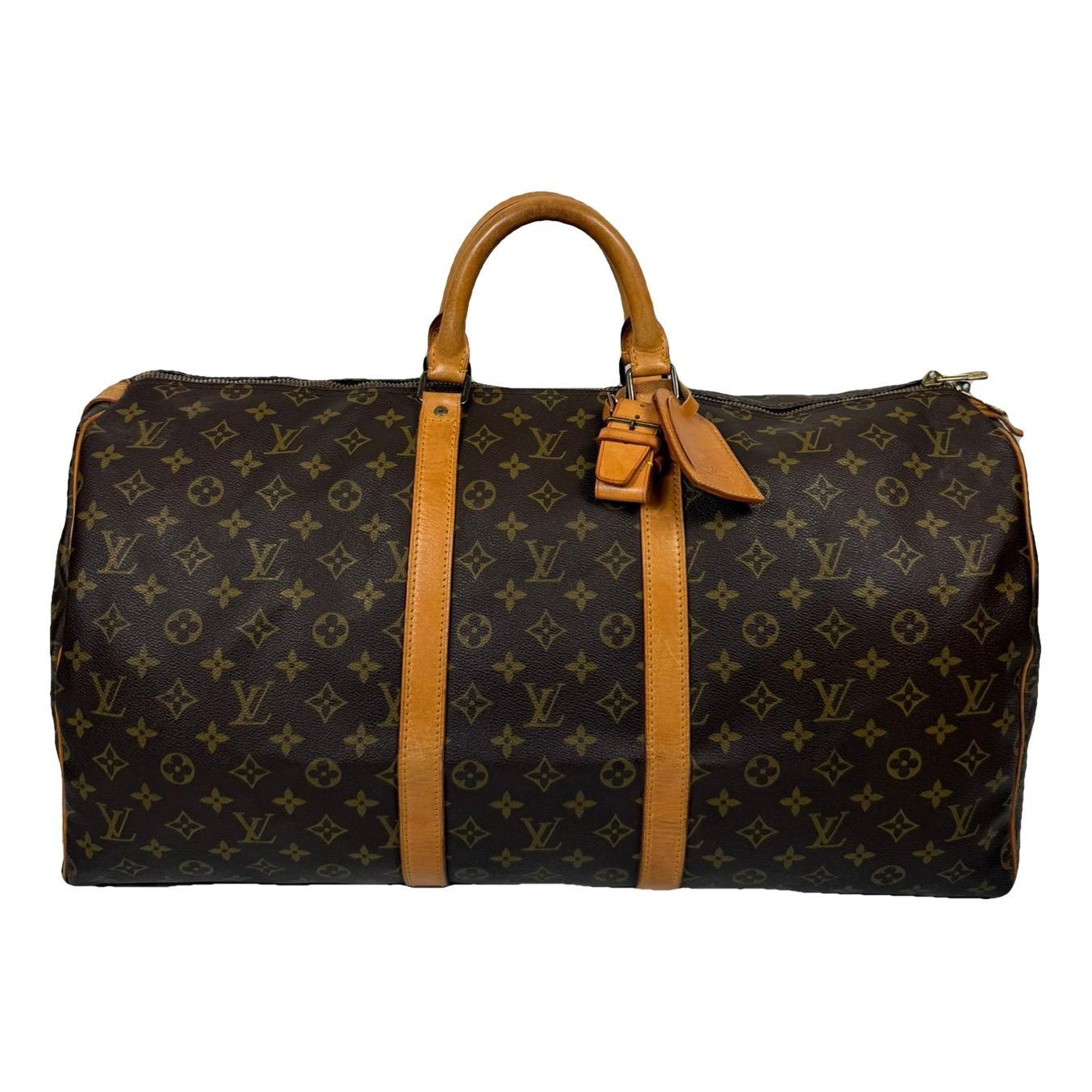 Keepall leather travel bag