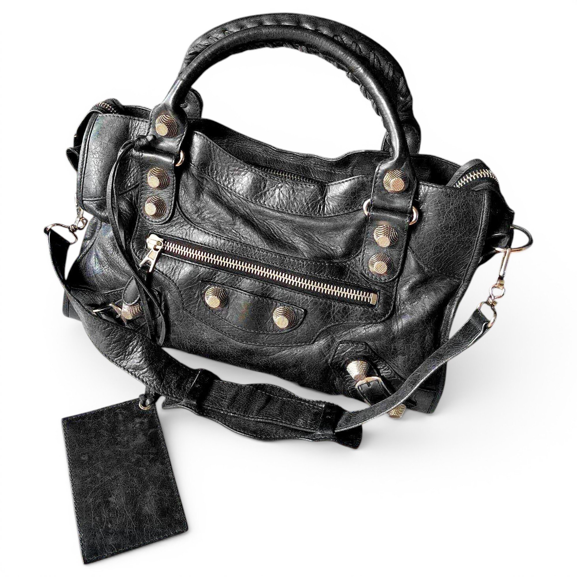 City leather handbag