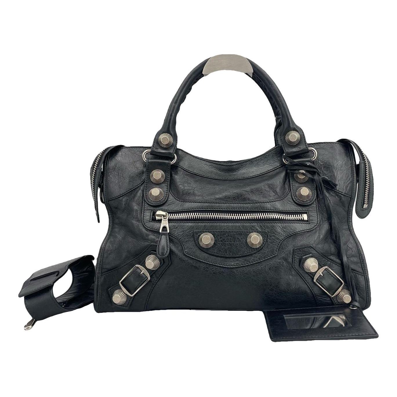 City leather handbag