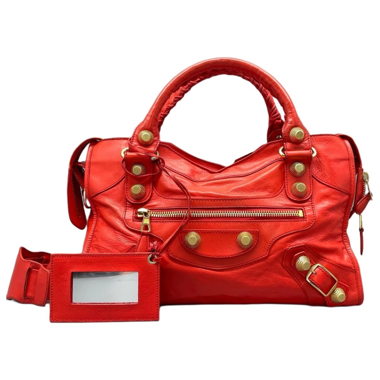 City leather satchel