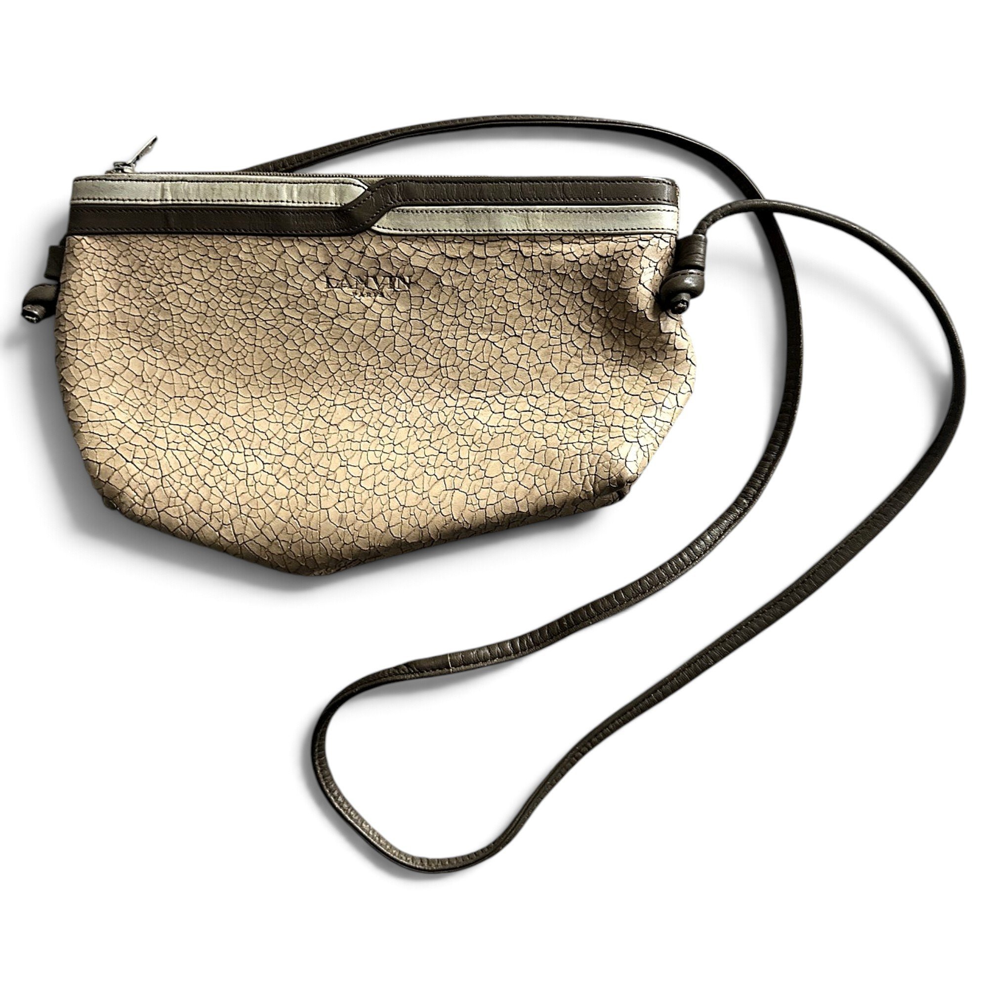 Leather clutch bag