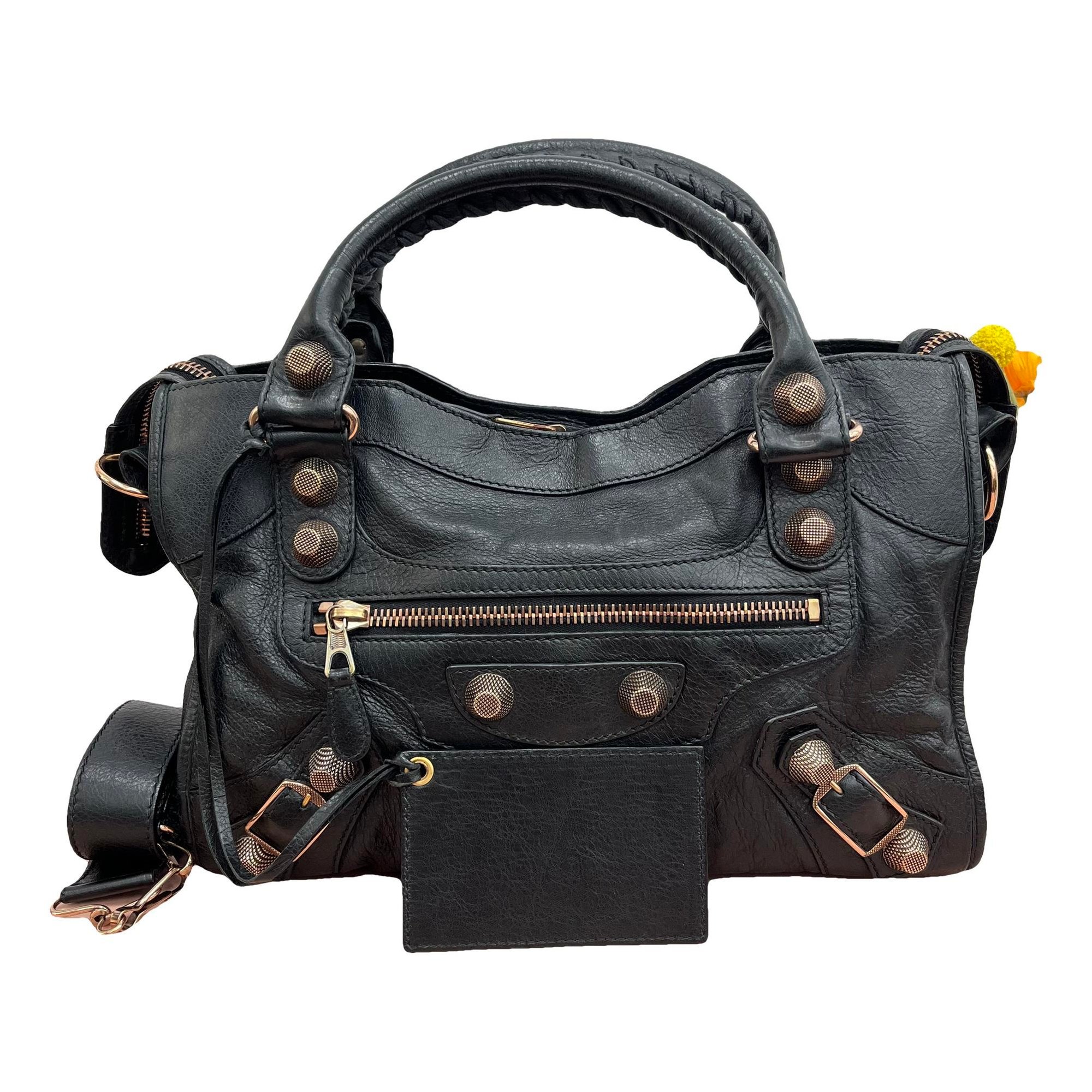 City leather handbag
