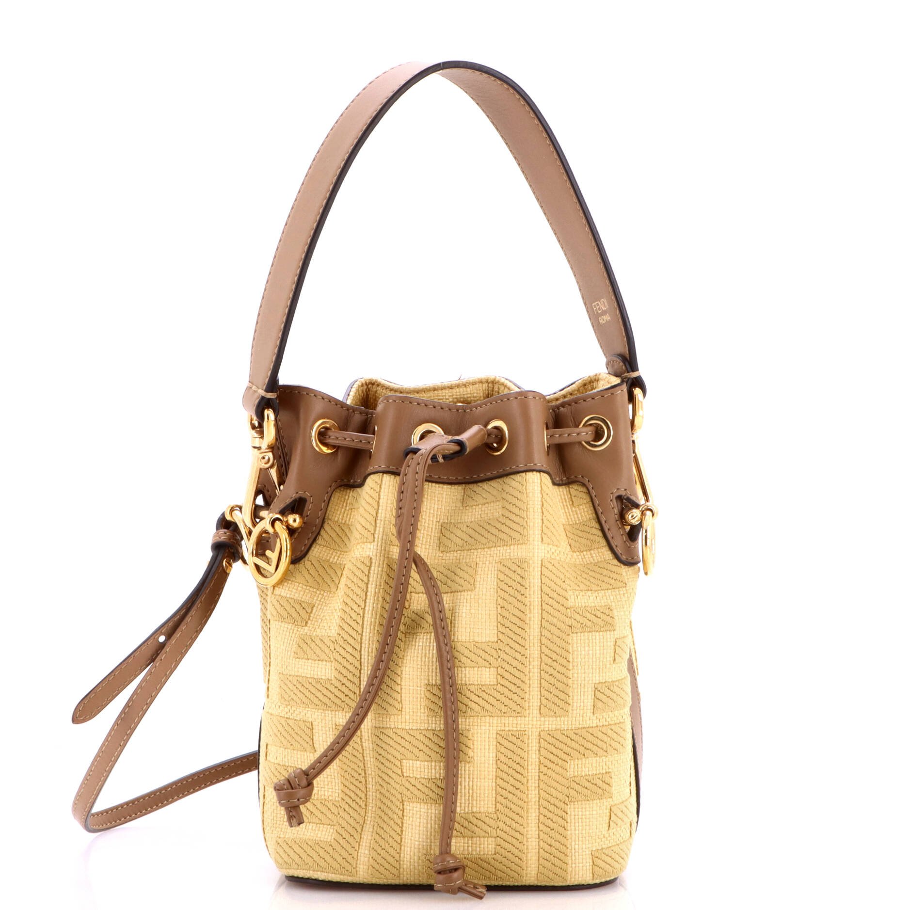 Mon Tresor Bucket Bag Zucca Embroidered Canvas Mini
