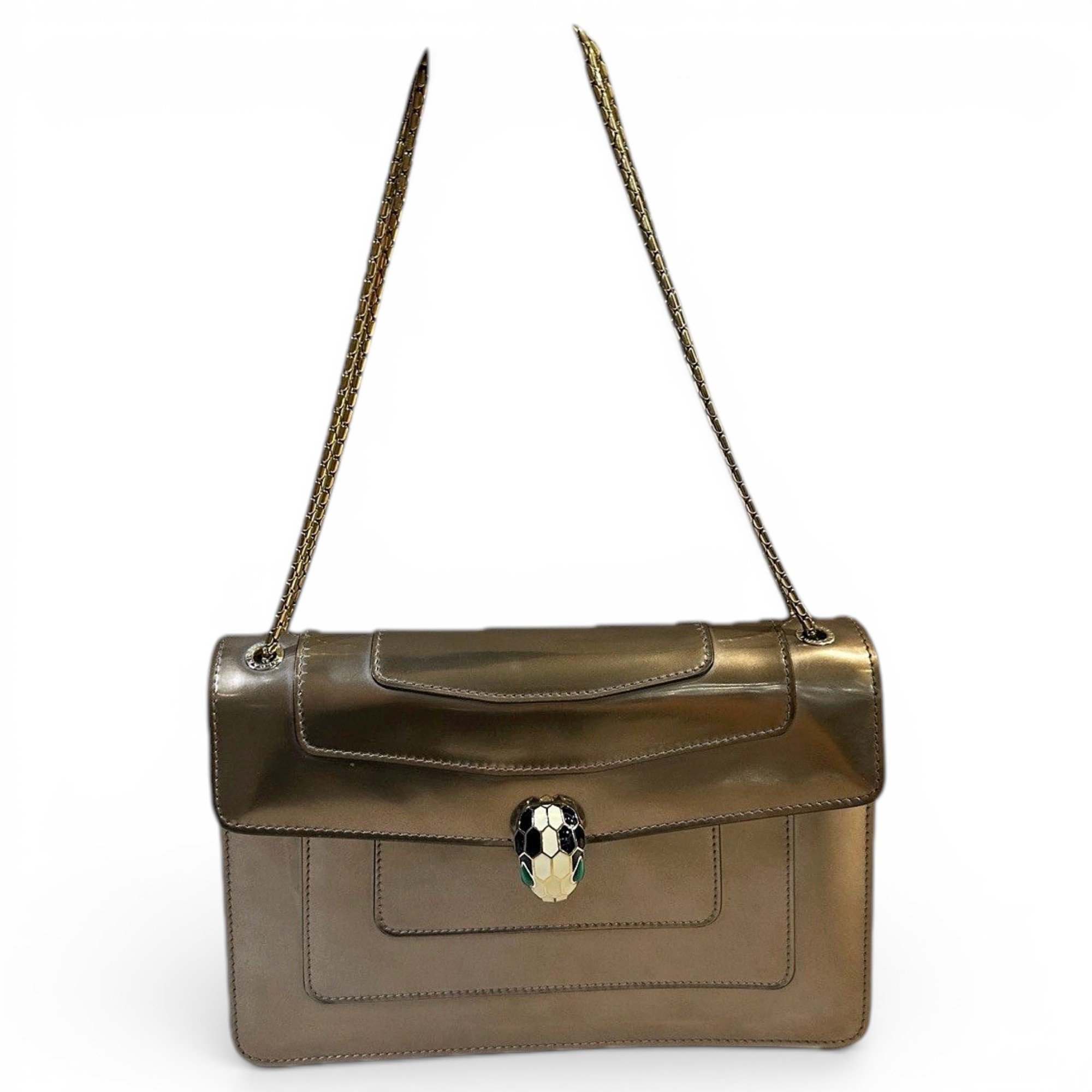 Serpenti patent leather handbag