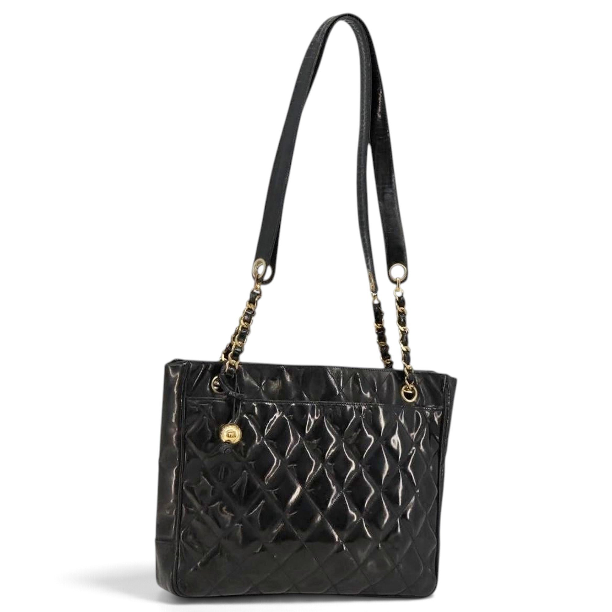 Patent leather tote