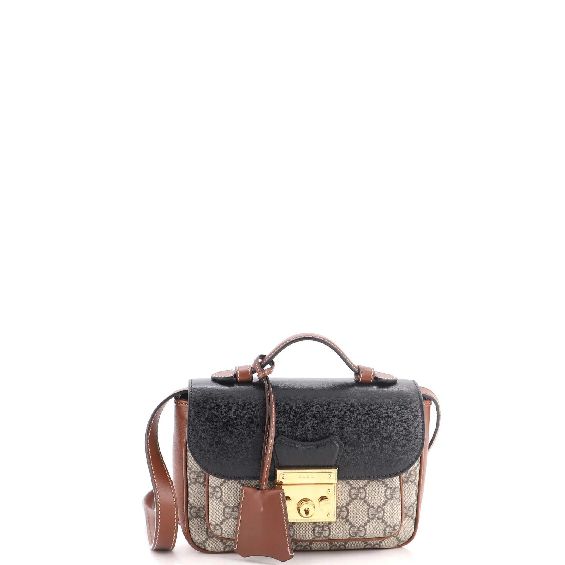 Padlock leather handbag