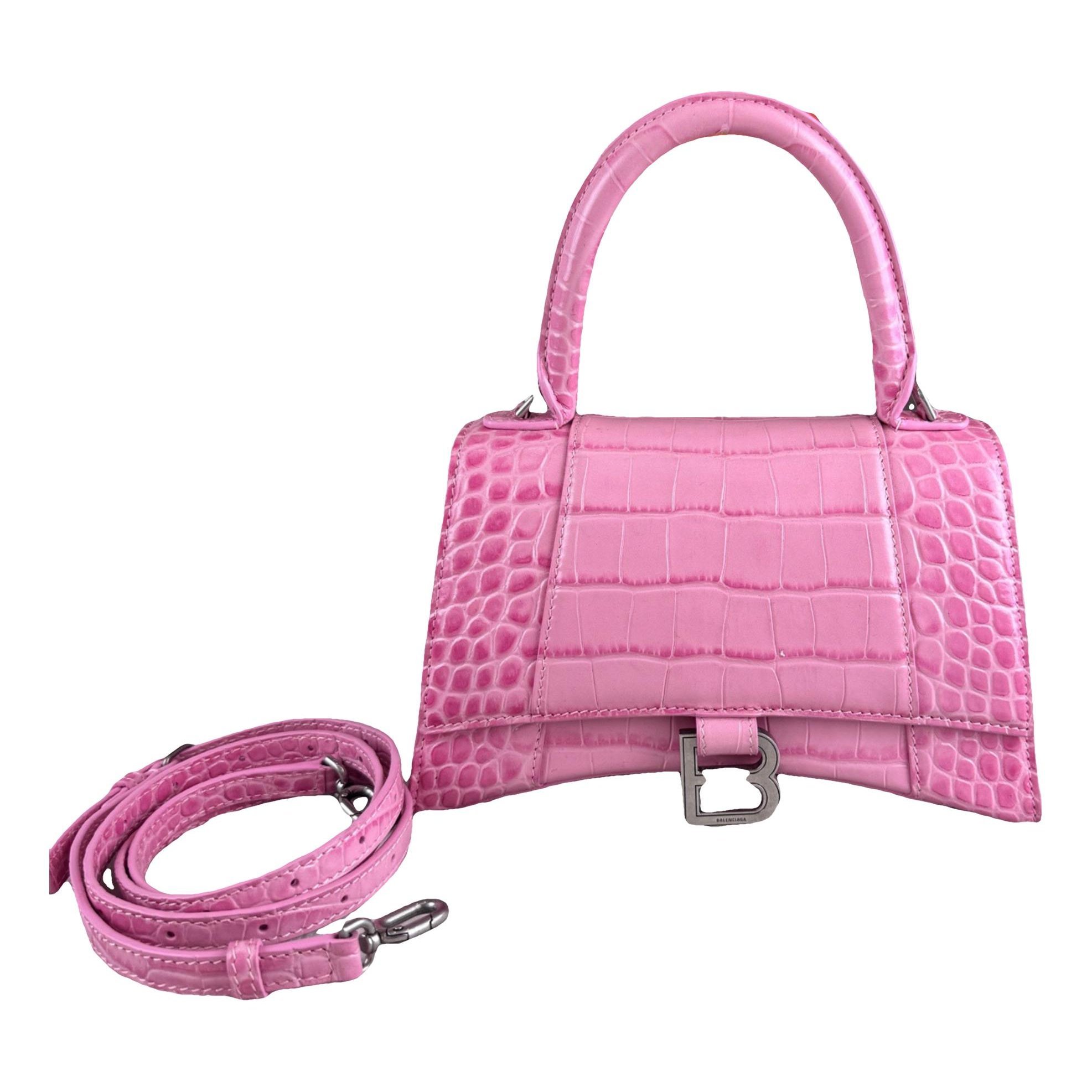 Hourglass leather handbag
