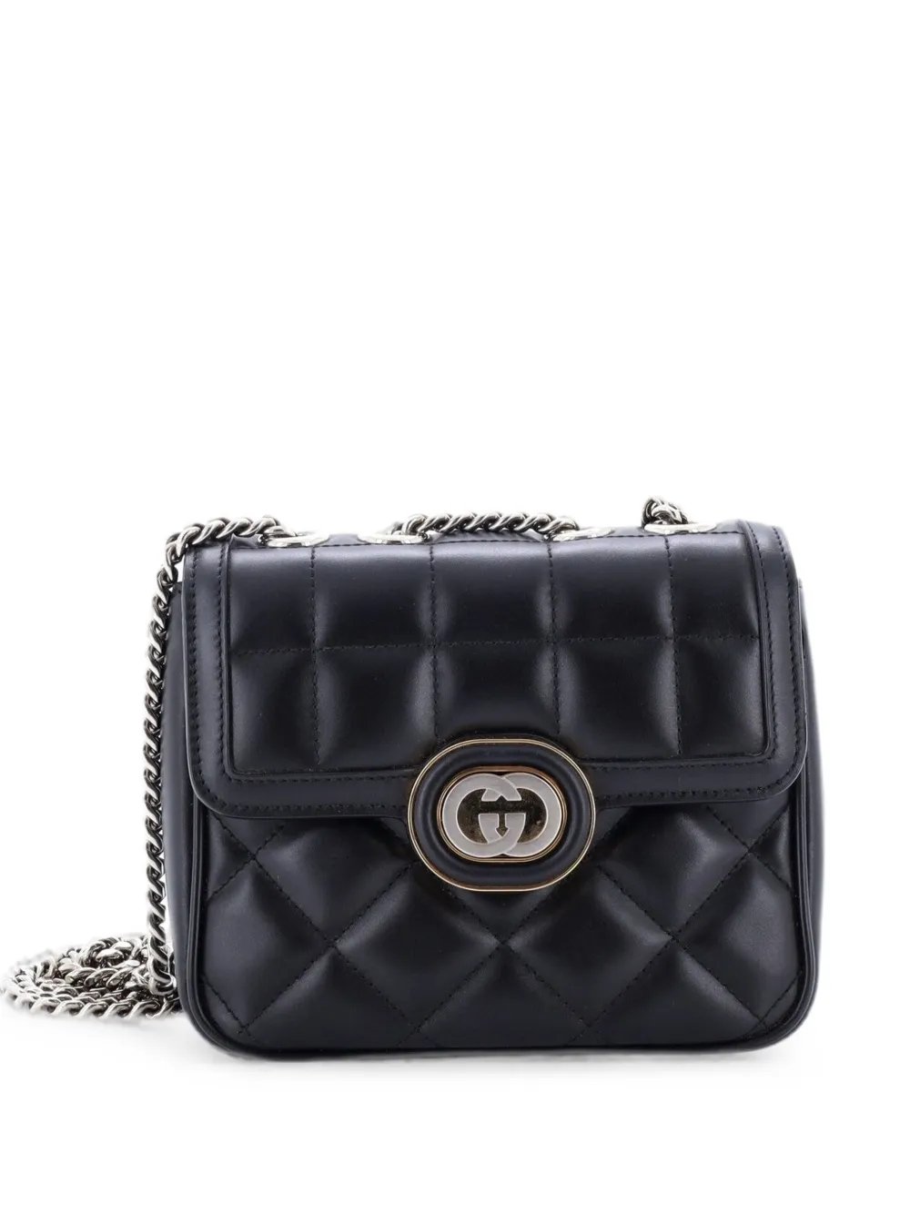 Deco Chain Flap Bag Mixed Matelasse Leather Mini crossbody bag