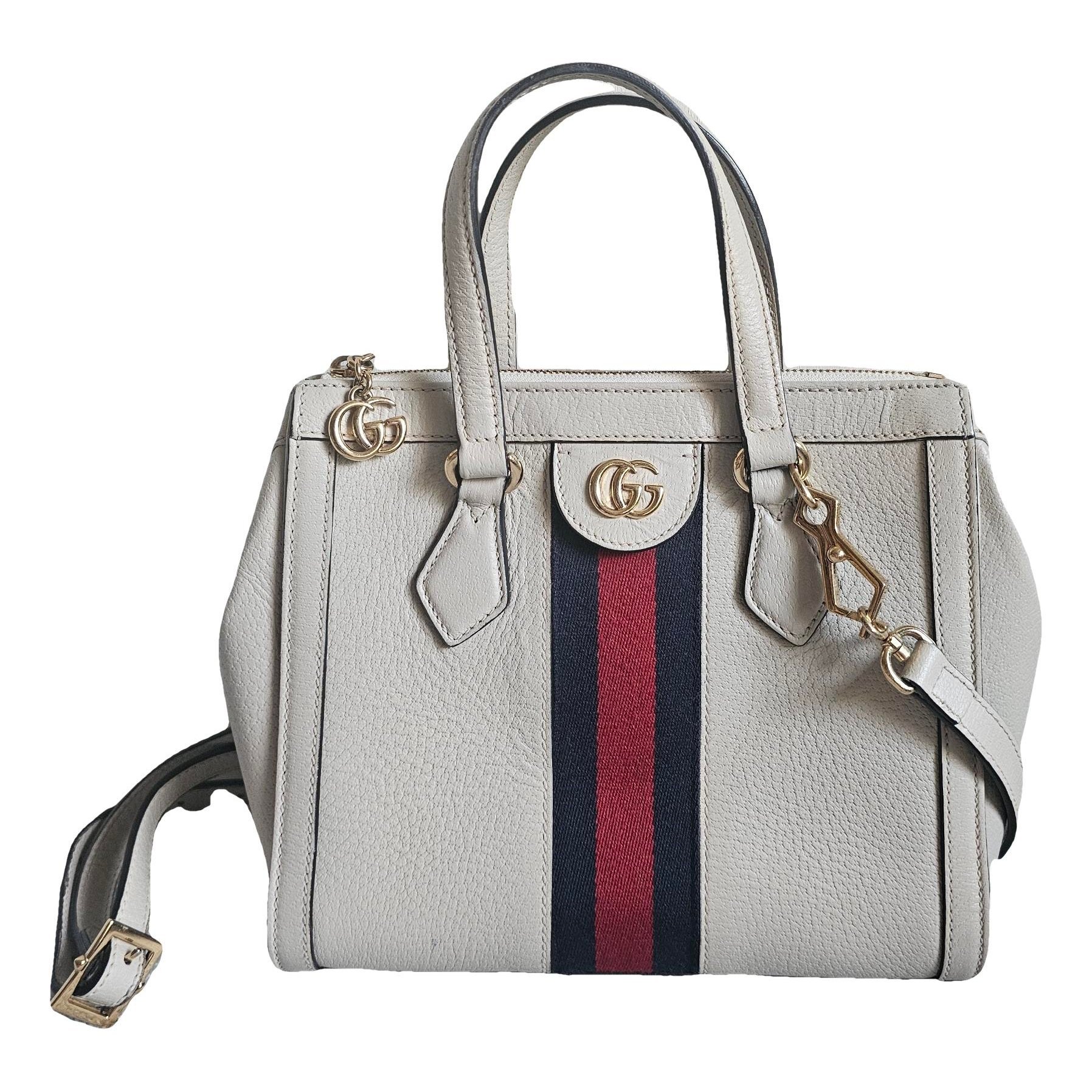 Ophidia Top Handle leather handbag