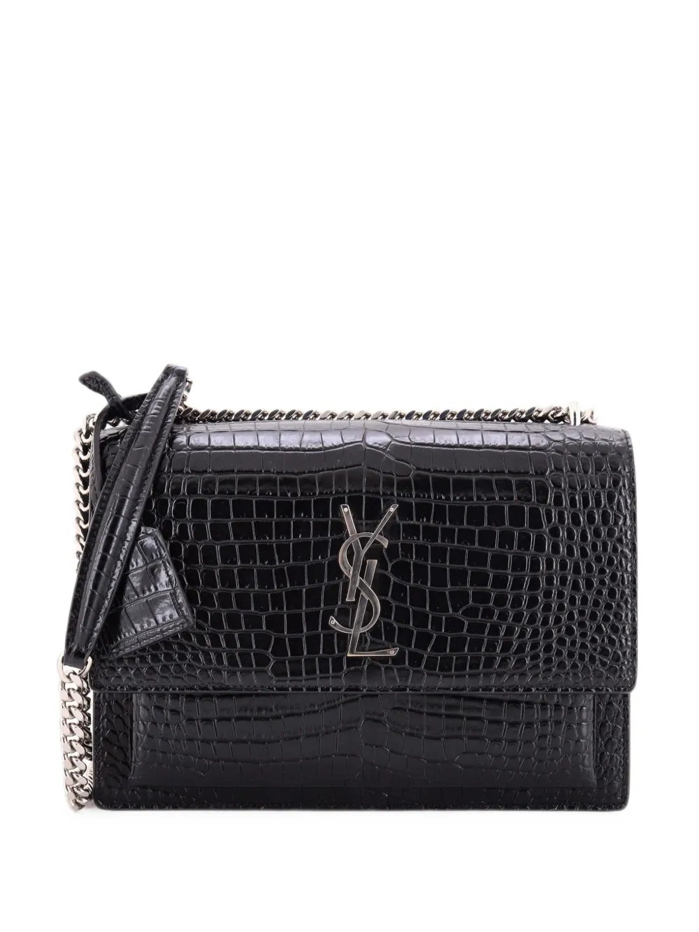 Sunset Crocodile Embossed Leather Medium crossbody bag