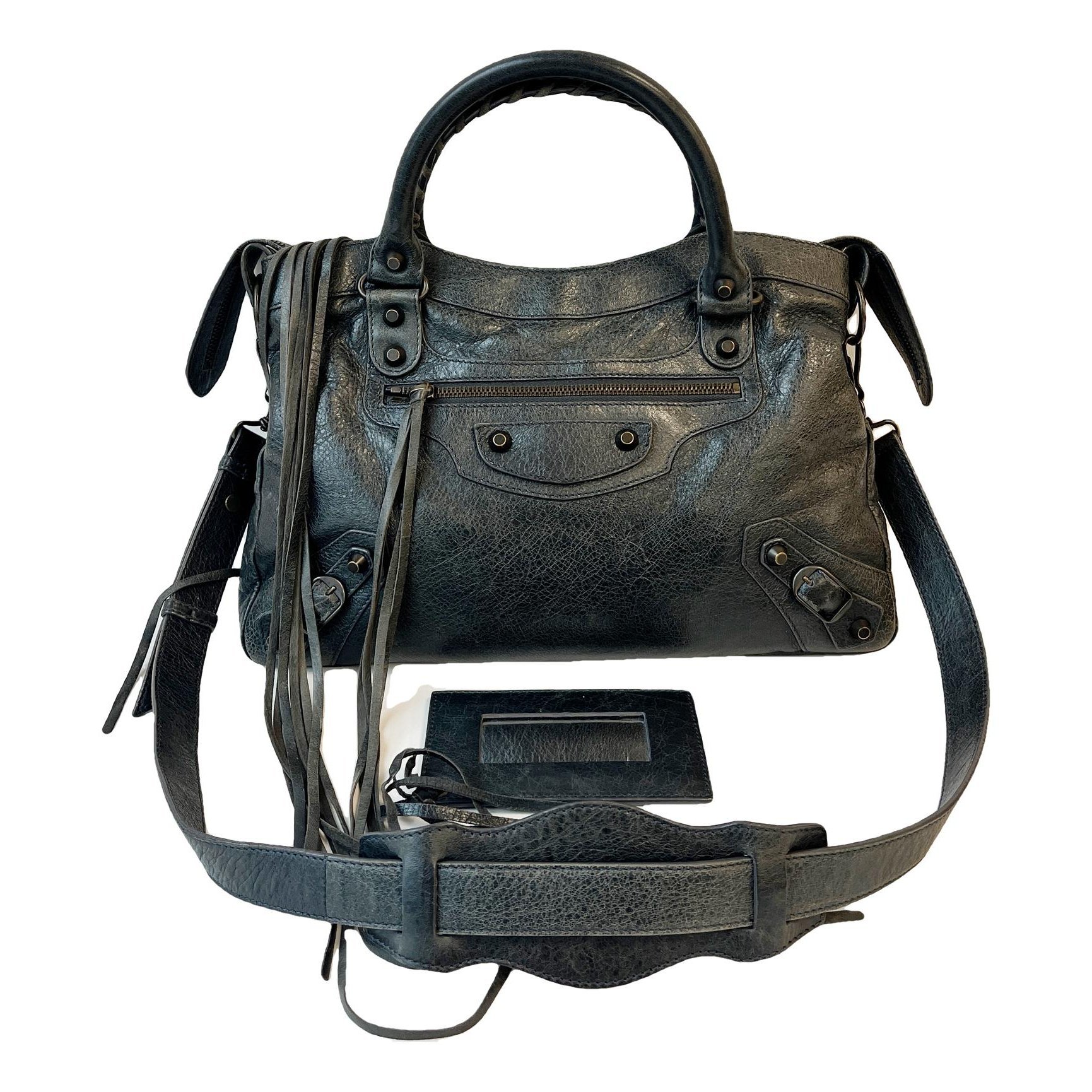 Town leather handbag