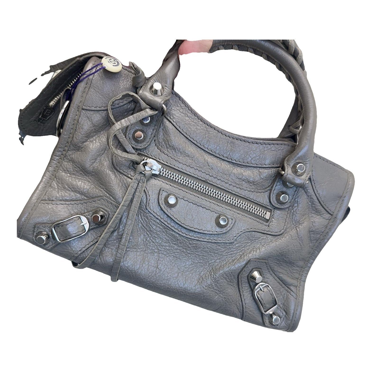 City leather handbag