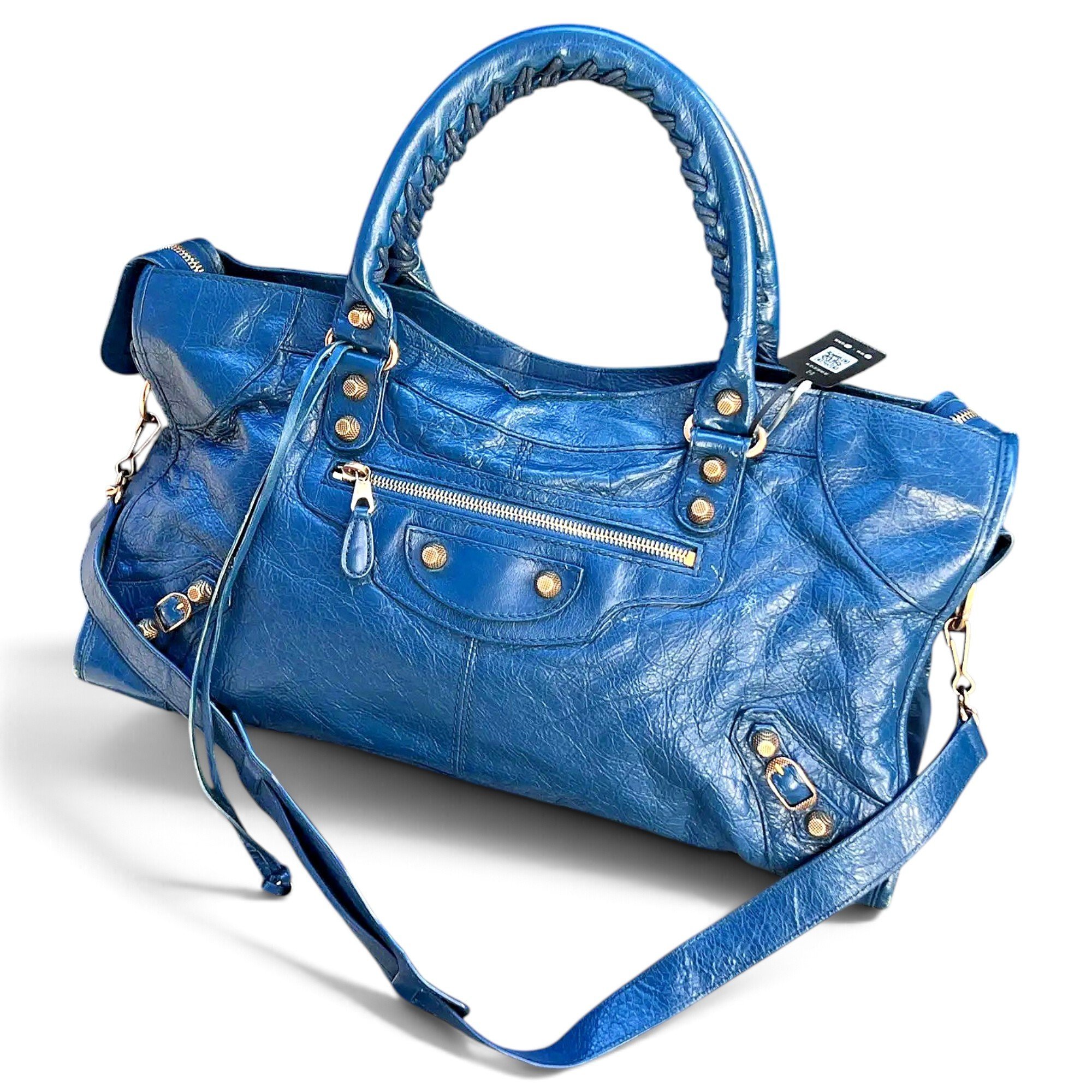 City leather handbag