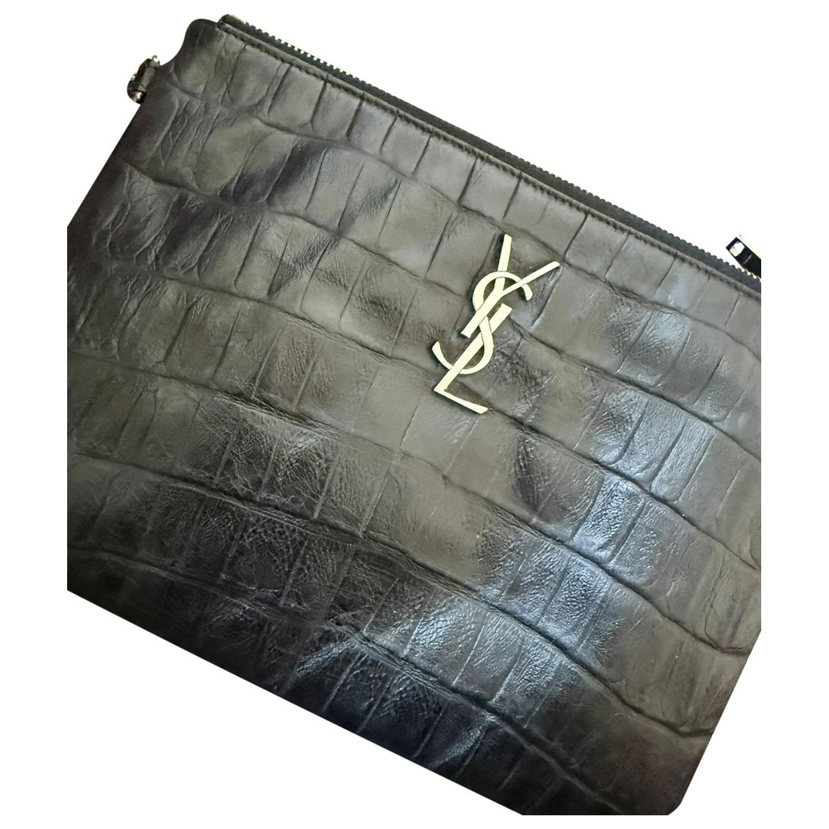 Leather clutch bag