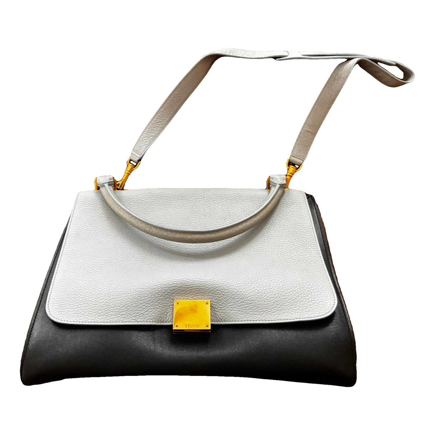 Trapèze leather handbag