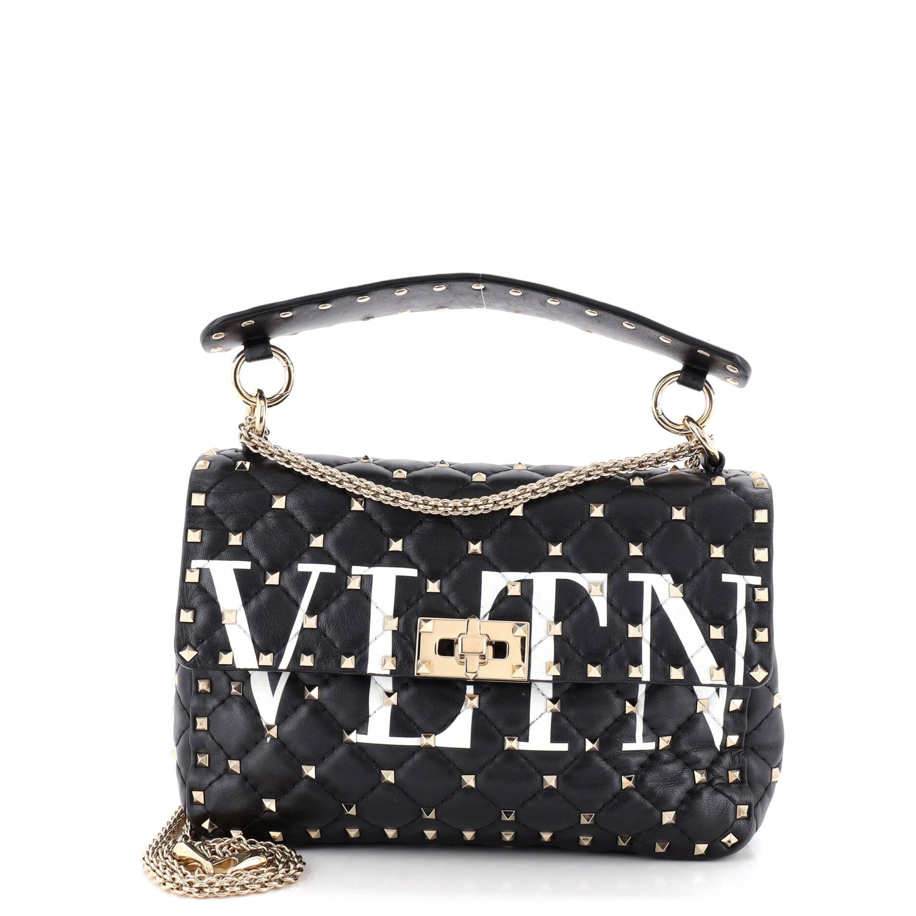 VLTN Rockstud Spike Flap Bag Quilted Leather Medium
