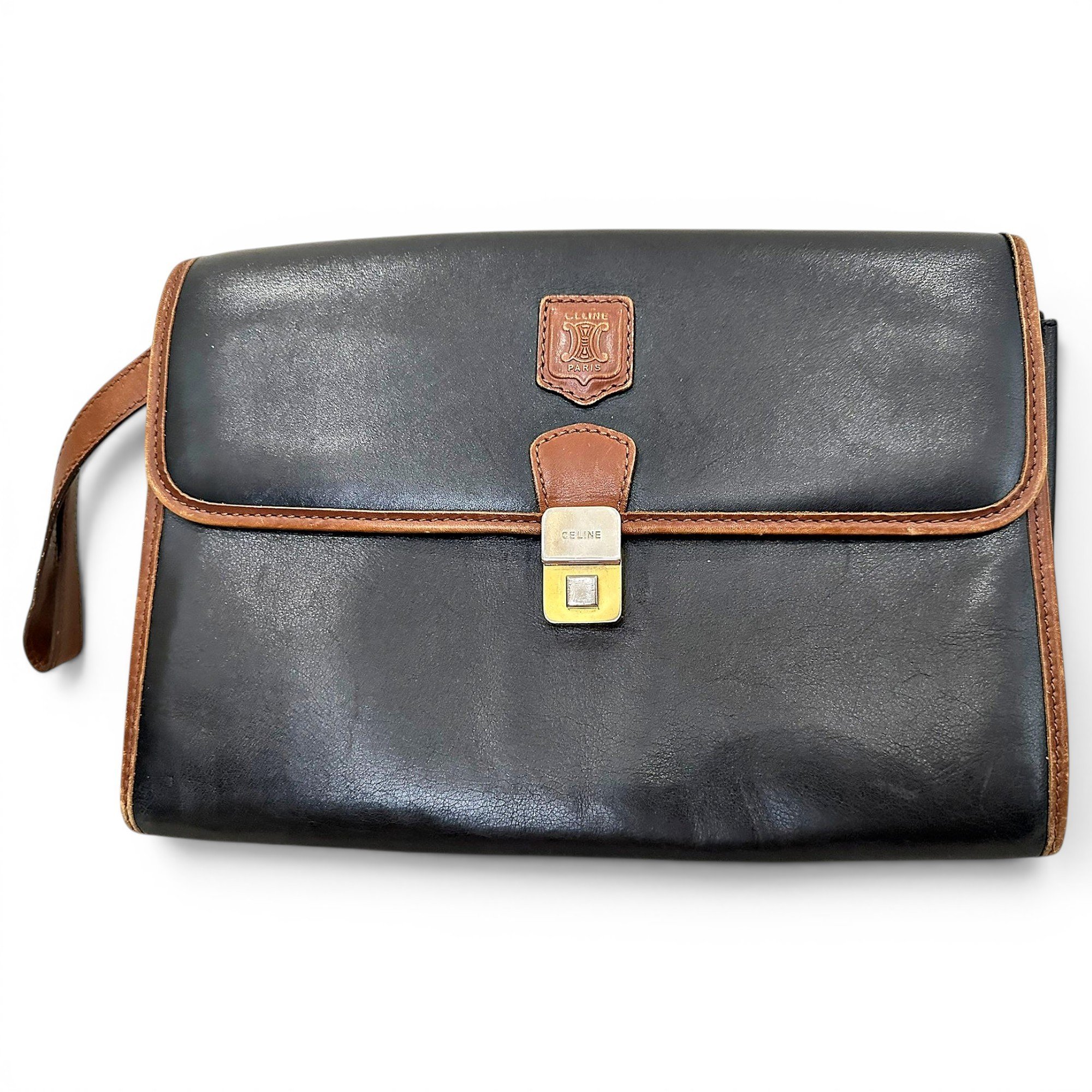 Leather clutch bag