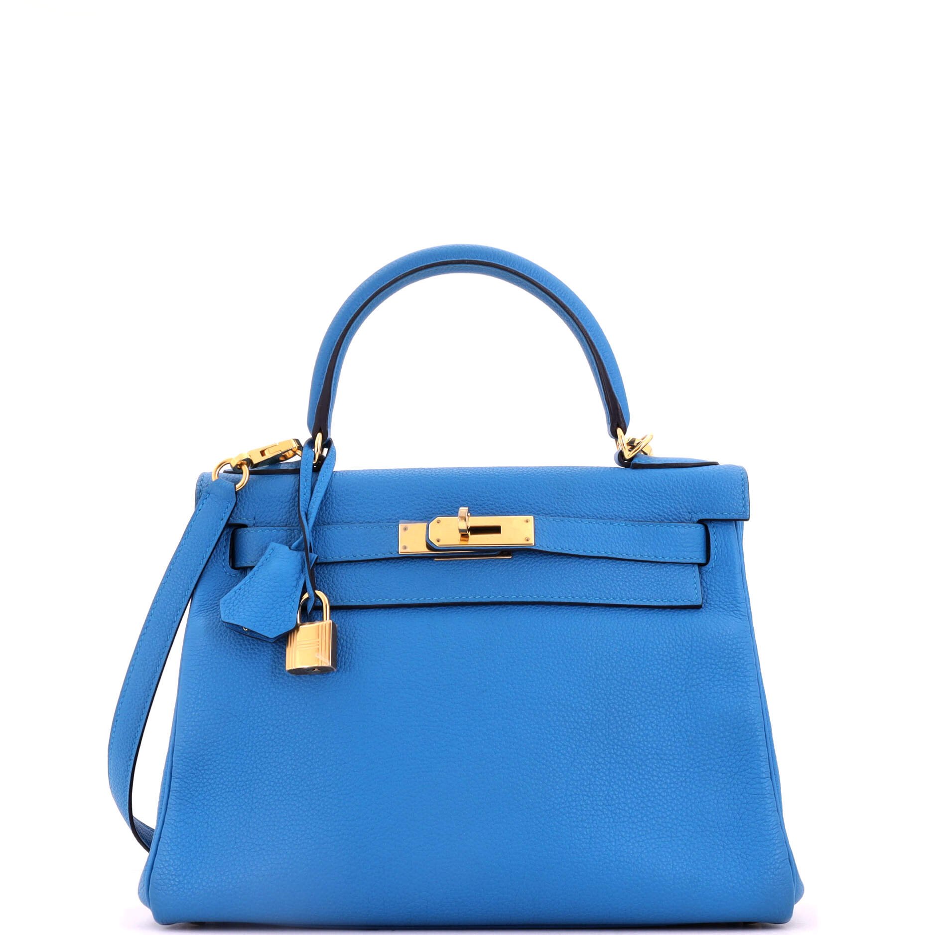 Kelly Handbag Bleu Zanzibar Togo with Gold Hardware 28