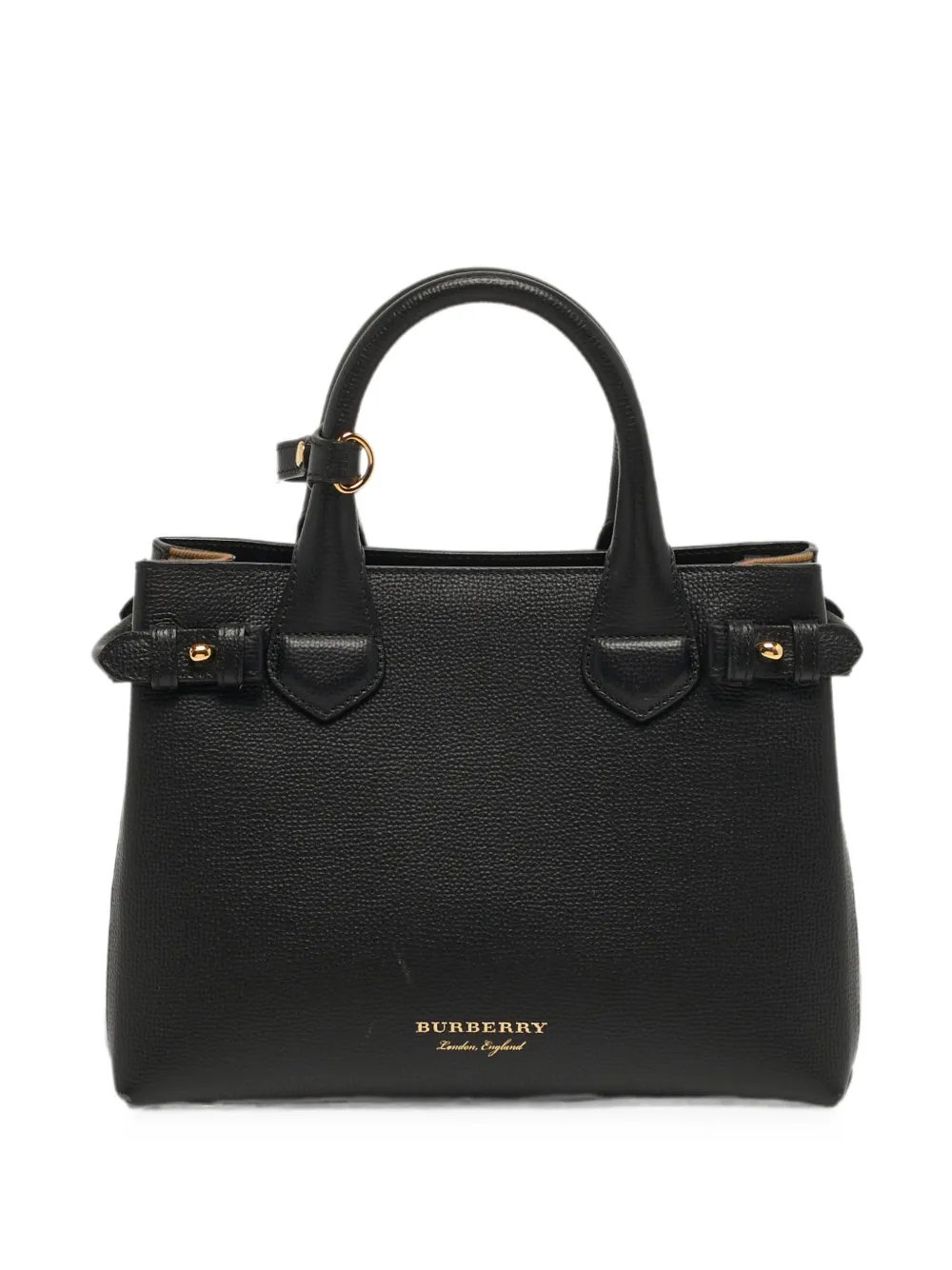 small Banner leather tote bag