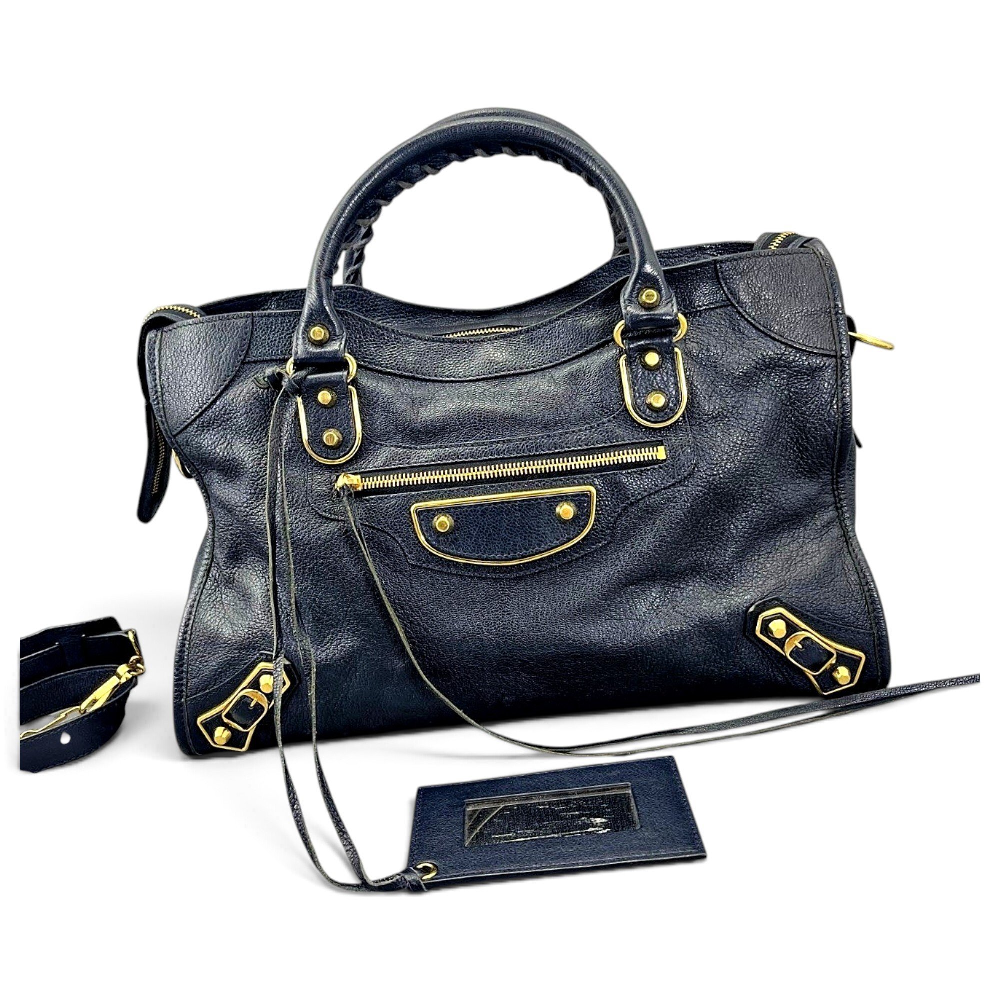 City leather handbag