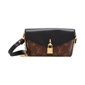 Louis Vuitton Black and Monogram Coated Canvas and Calfskin Padlock on Strap Gold Hardware, 2021