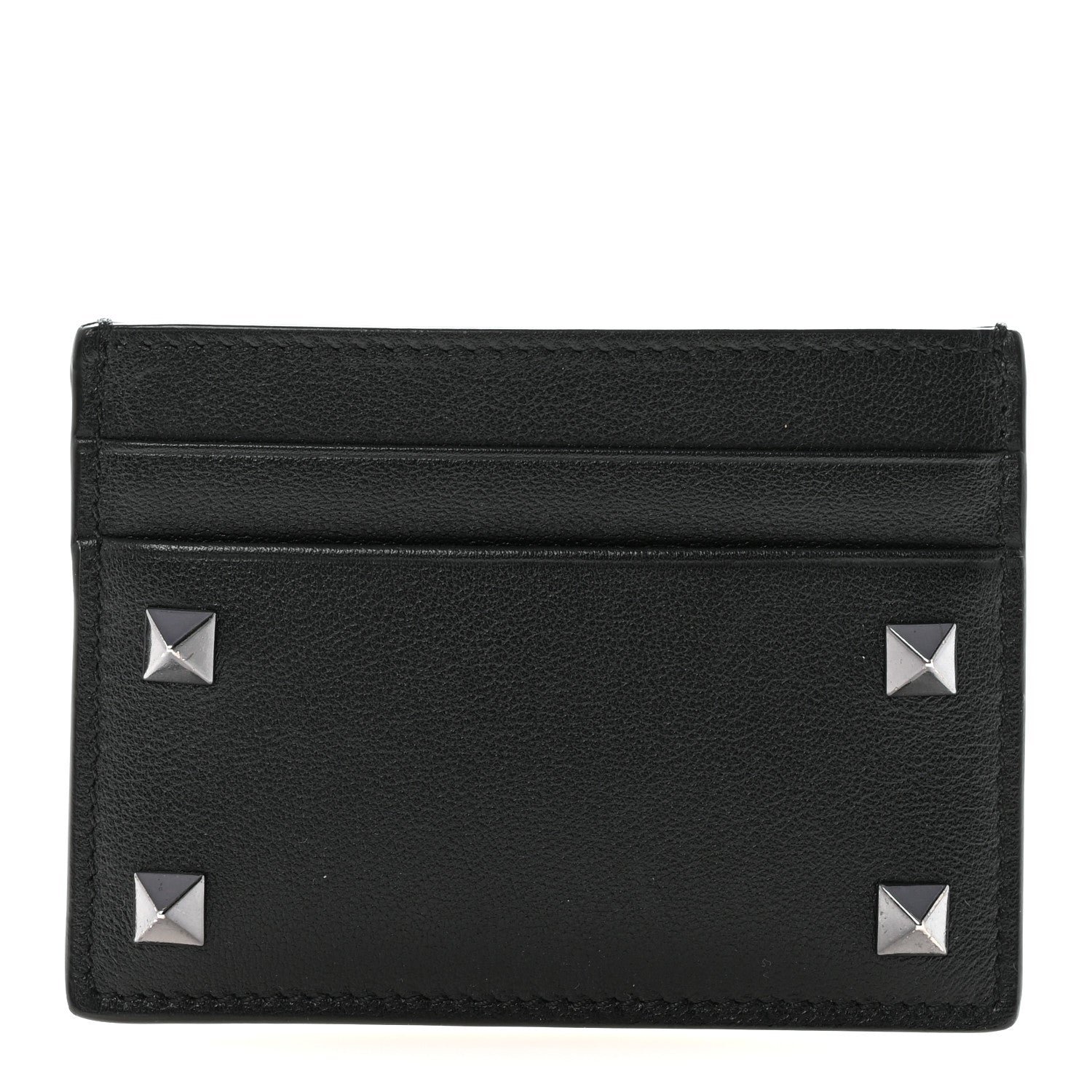 Valentino Garavani Vitello Rockstud Card Holder Black