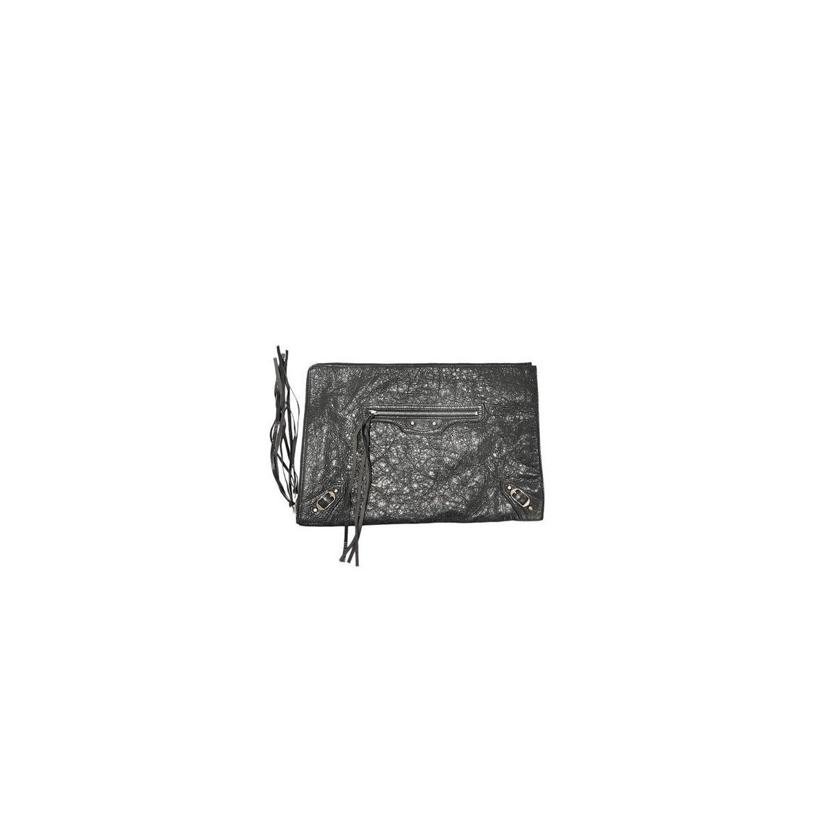 Leather clutch bag
