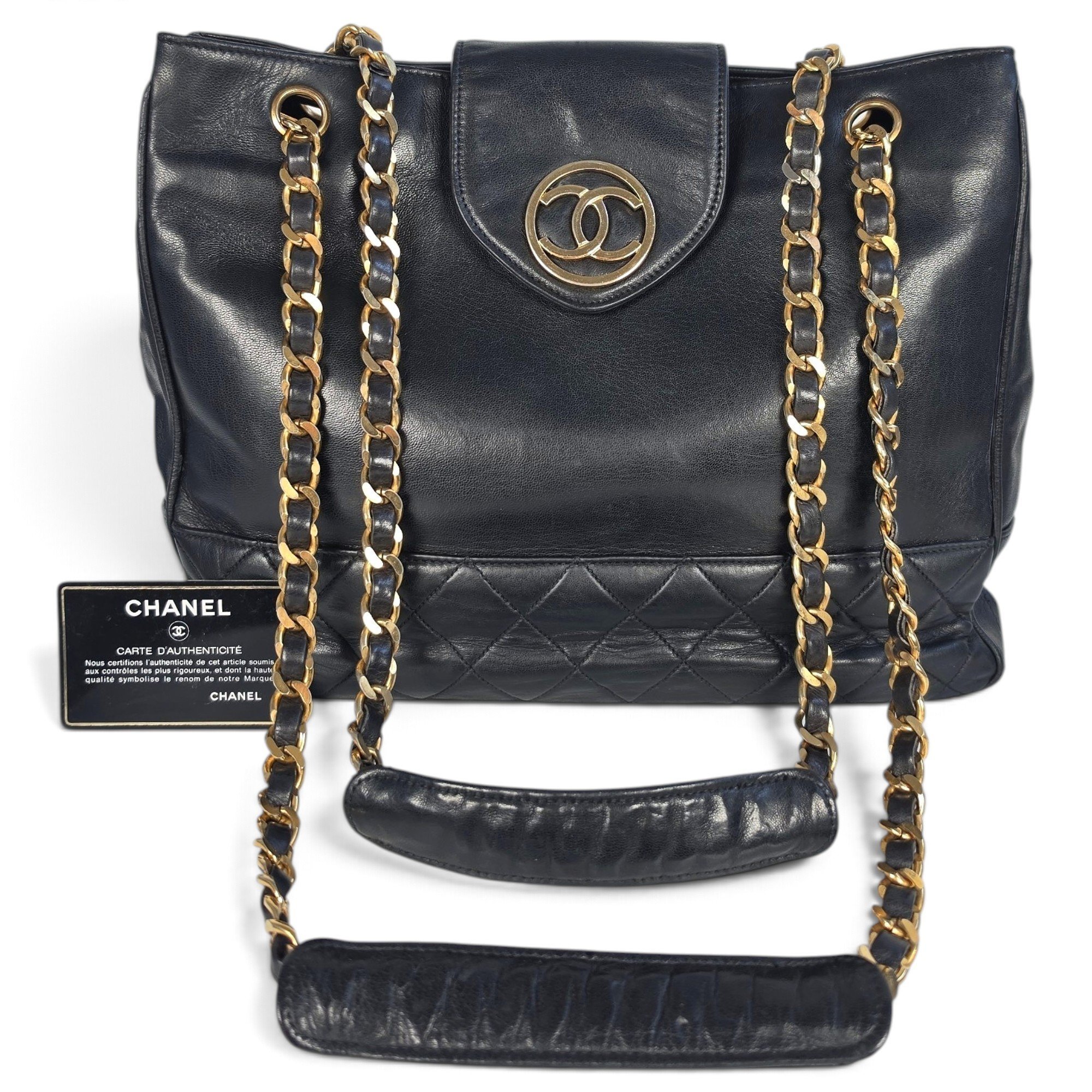 Vintage CC Chain leather tote